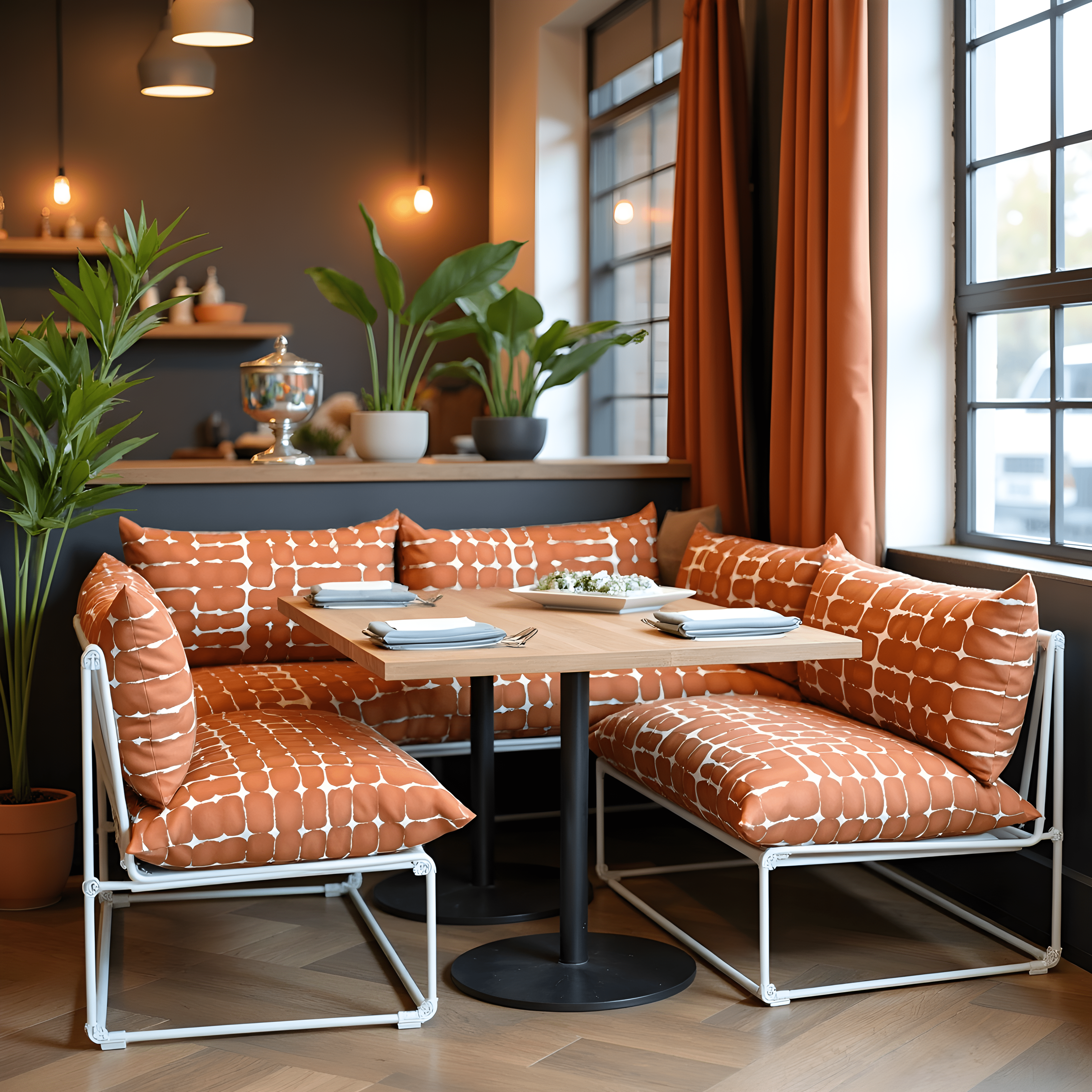 Rockin Cushions IKEA Outdoor Slipcovers 1 pillow and 1 seat cover Terracotta Shibori Outdoor Slipcovers, Compatible with IKEA Havsten - Made to Order