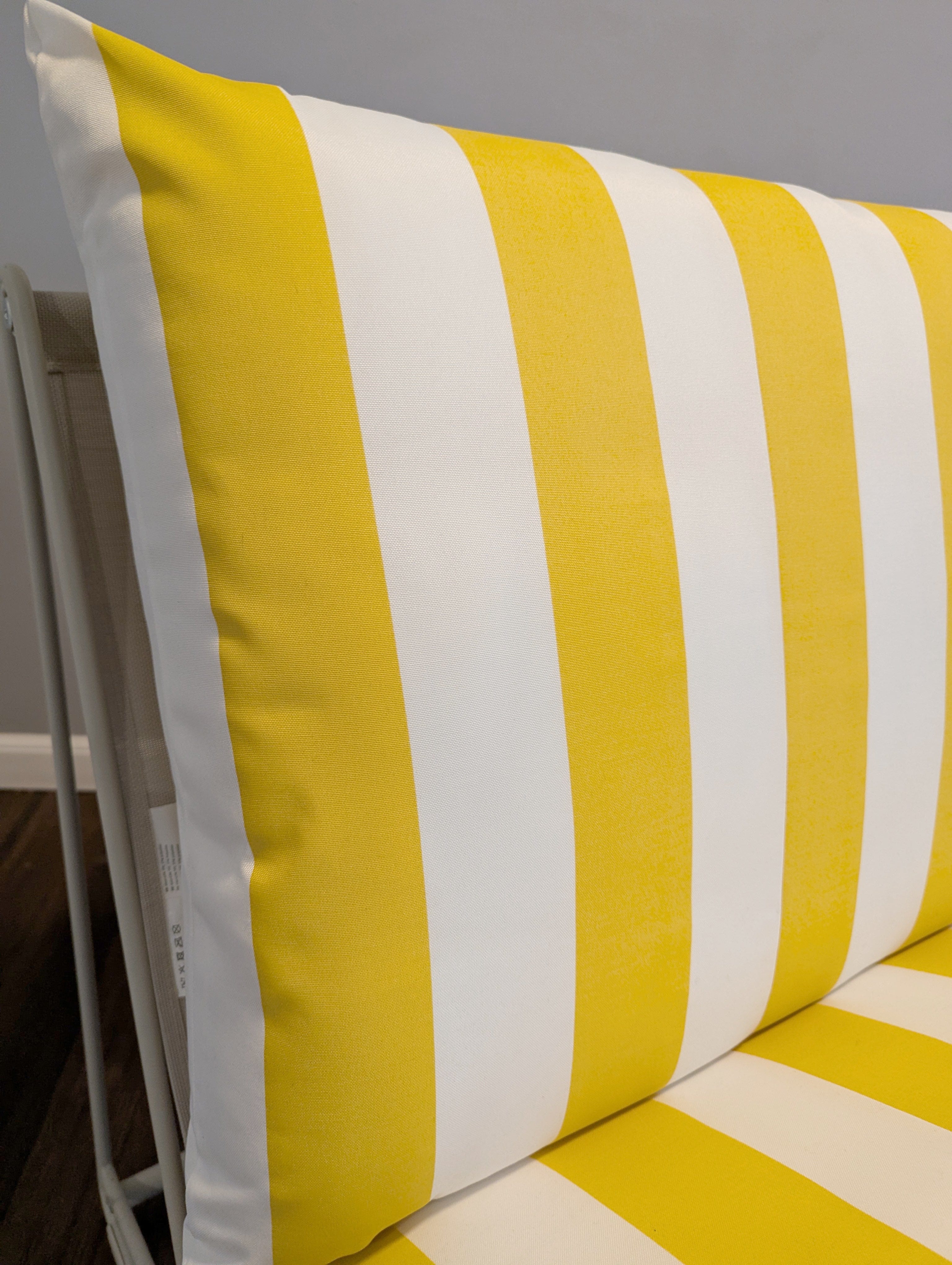 Rockin Cushions IKEA Outdoor Slipcovers 1 pillow and 1 seat cover Yellow Stripe Outdoor Slipcovers, Compatible with IKEA Havsten - Made to Order