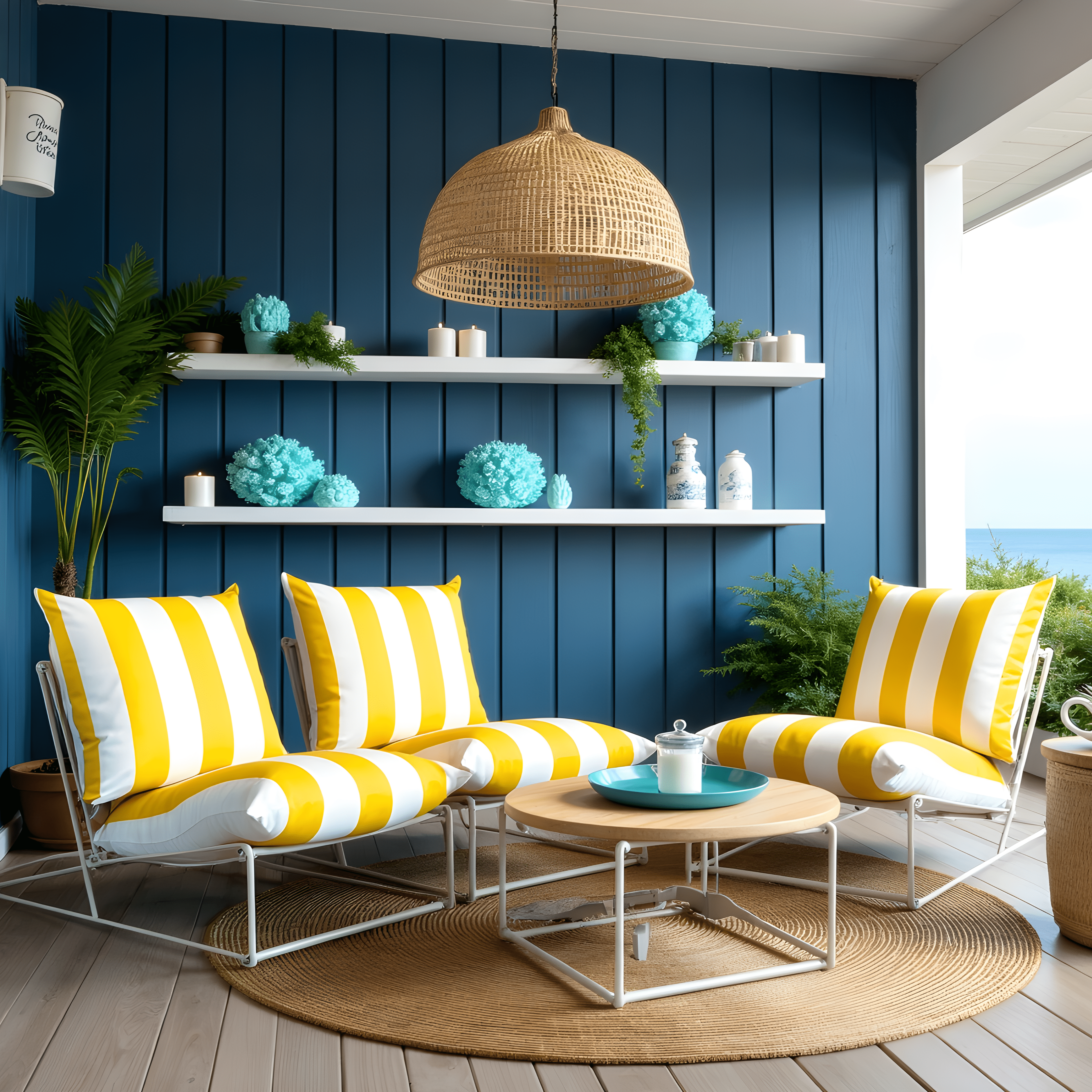 Rockin Cushions IKEA Outdoor Slipcovers 1 pillow and 1 seat cover Yellow Stripe Outdoor Slipcovers, Compatible with IKEA Havsten - Made to Order