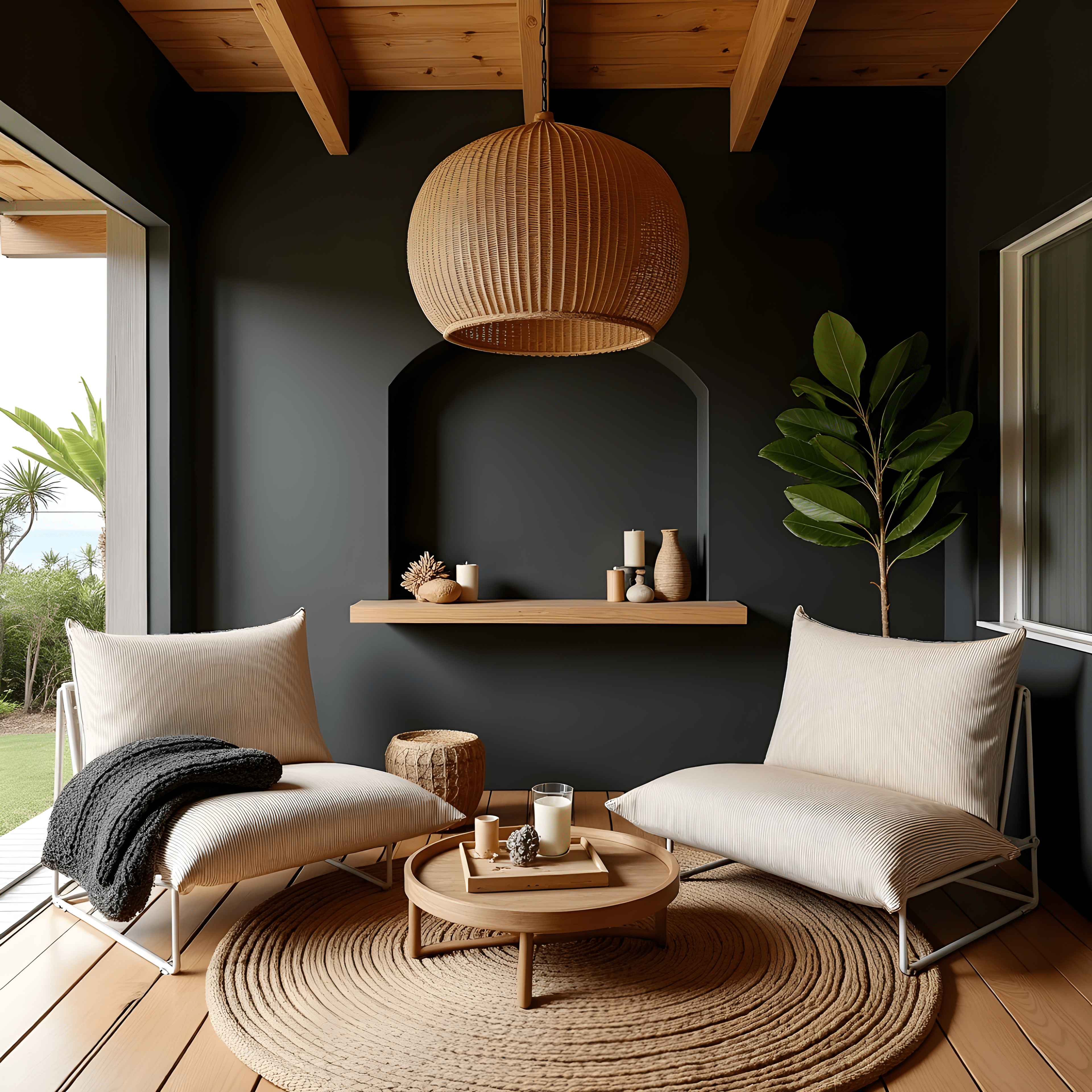 Rockin Cushions IKEA Outdoor Slipcovers 1 x Seat and 1 Pillow Cover Beige Stripe Outdoor Slipcovers, Compatible with IKEA Havsten