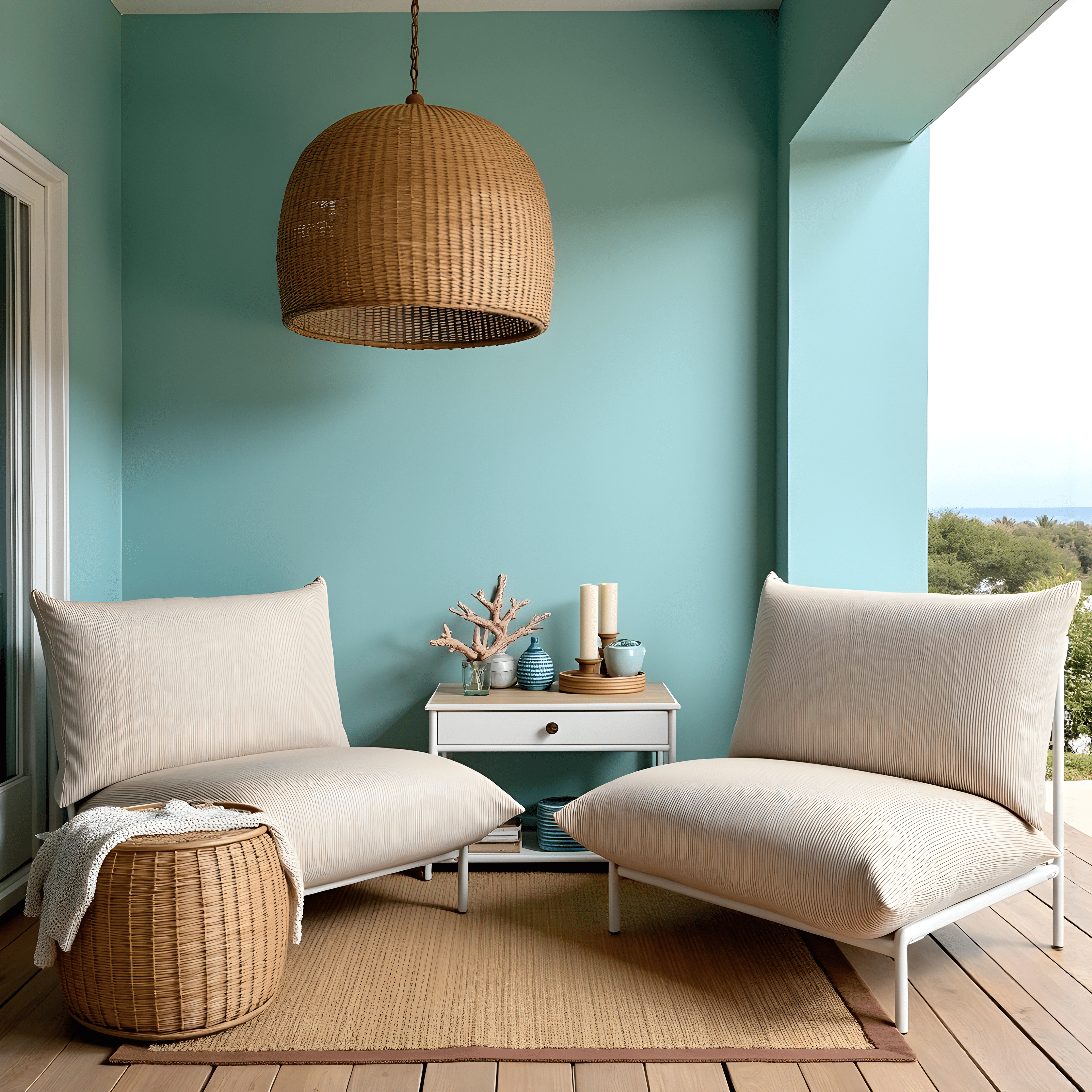 Rockin Cushions IKEA Outdoor Slipcovers 1 x Seat and 1 Pillow Cover Beige Stripe Outdoor Slipcovers, Compatible with IKEA Havsten