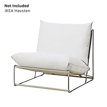 Load image into Gallery viewer, Rockin Cushions IKEA Outdoor Slipcovers 1 x Seat and 1 Pillow Cover Beige Stripe Outdoor Slipcovers, Compatible with IKEA Havsten