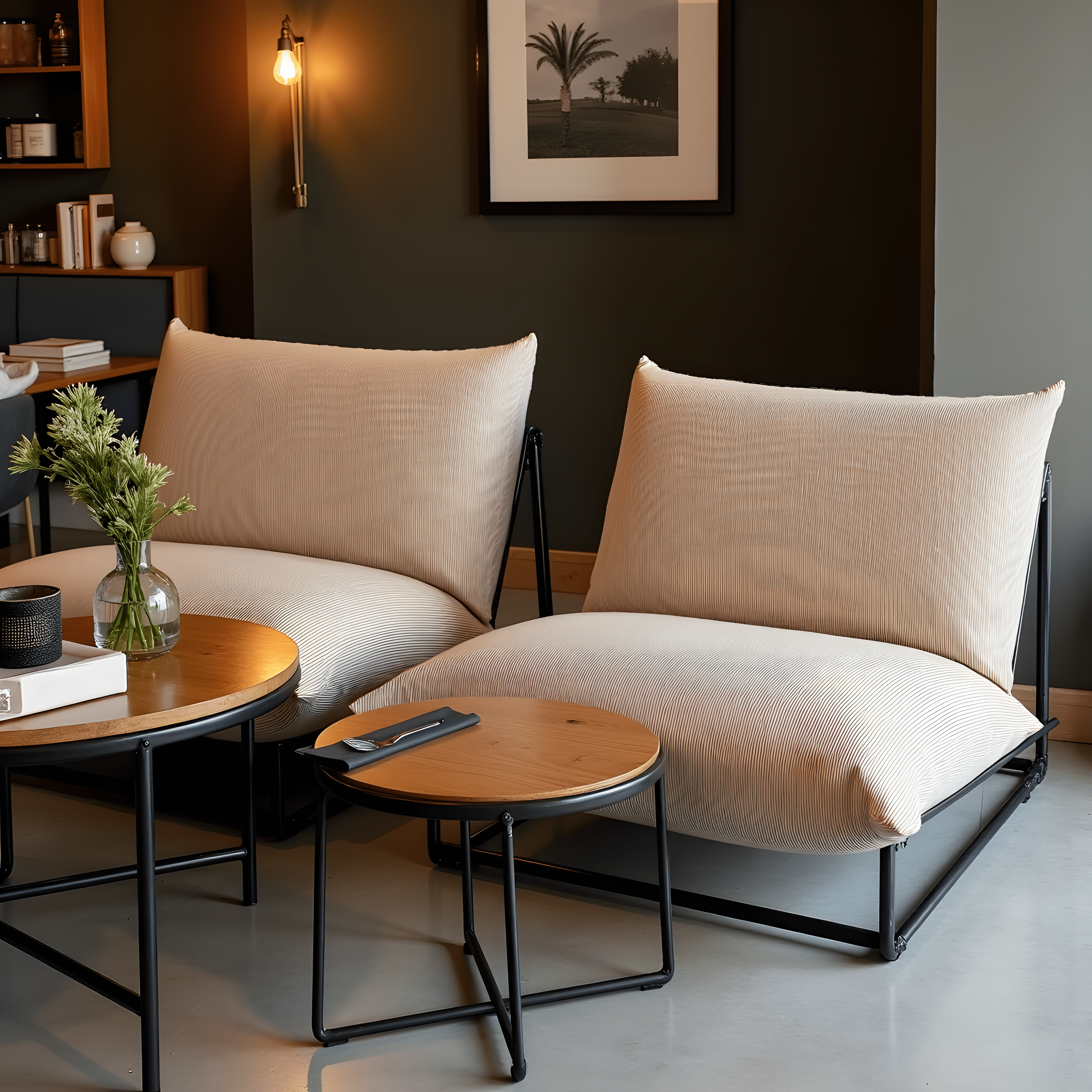 Rockin Cushions IKEA Outdoor Slipcovers 1 x Seat and 1 Pillow Cover Beige Stripe Outdoor Slipcovers, Compatible with IKEA Havsten - Made to Order