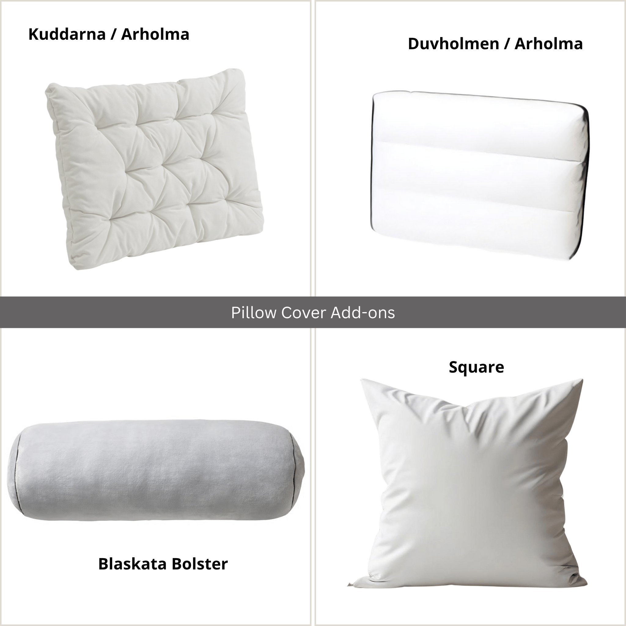 Rockin Cushions IKEA Outdoor Slipcovers 1 x Seat and 1 Pillow Cover Beige Stripe Outdoor Slipcovers, Compatible with IKEA Havsten - Made to Order