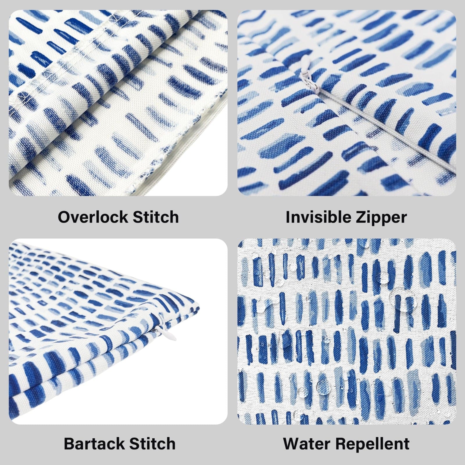 Rockin Cushions IKEA Outdoor Slipcovers 1 x Seat and 1 Pillow Cover Blue Rain IKEA Havsten Outdoor Slipcovers