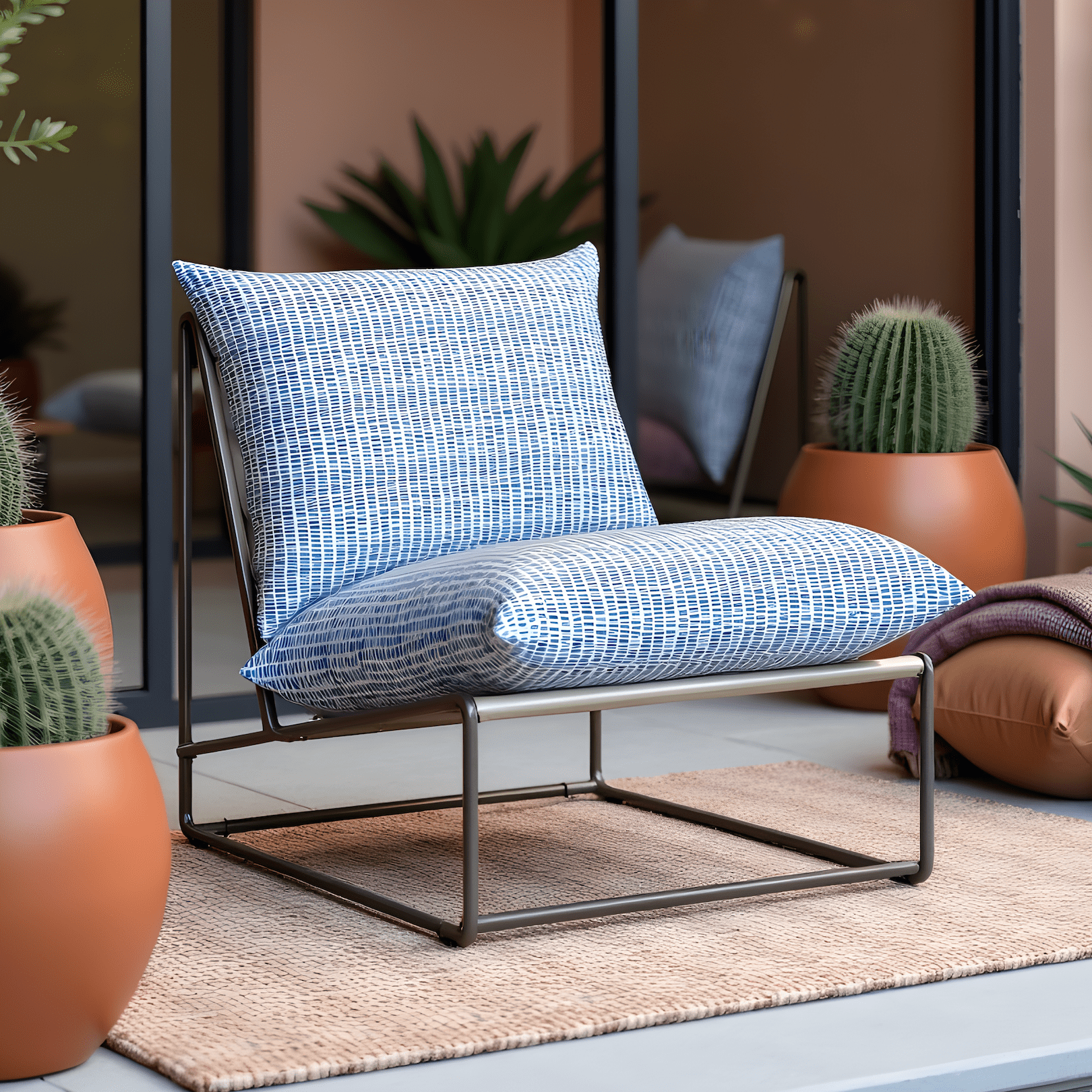 Rockin Cushions IKEA Outdoor Slipcovers 1 x Seat and 1 Pillow Cover Blue Rain Outdoor Slipcovers, Compatible with IKEA Havsten