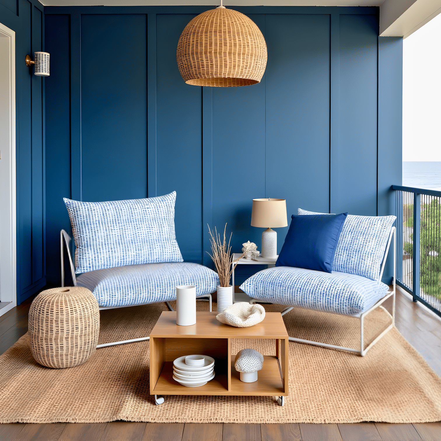 Rockin Cushions IKEA Outdoor Slipcovers 1 x Seat and 1 Pillow Cover Blue Rain Outdoor Slipcovers, Compatible with IKEA Havsten