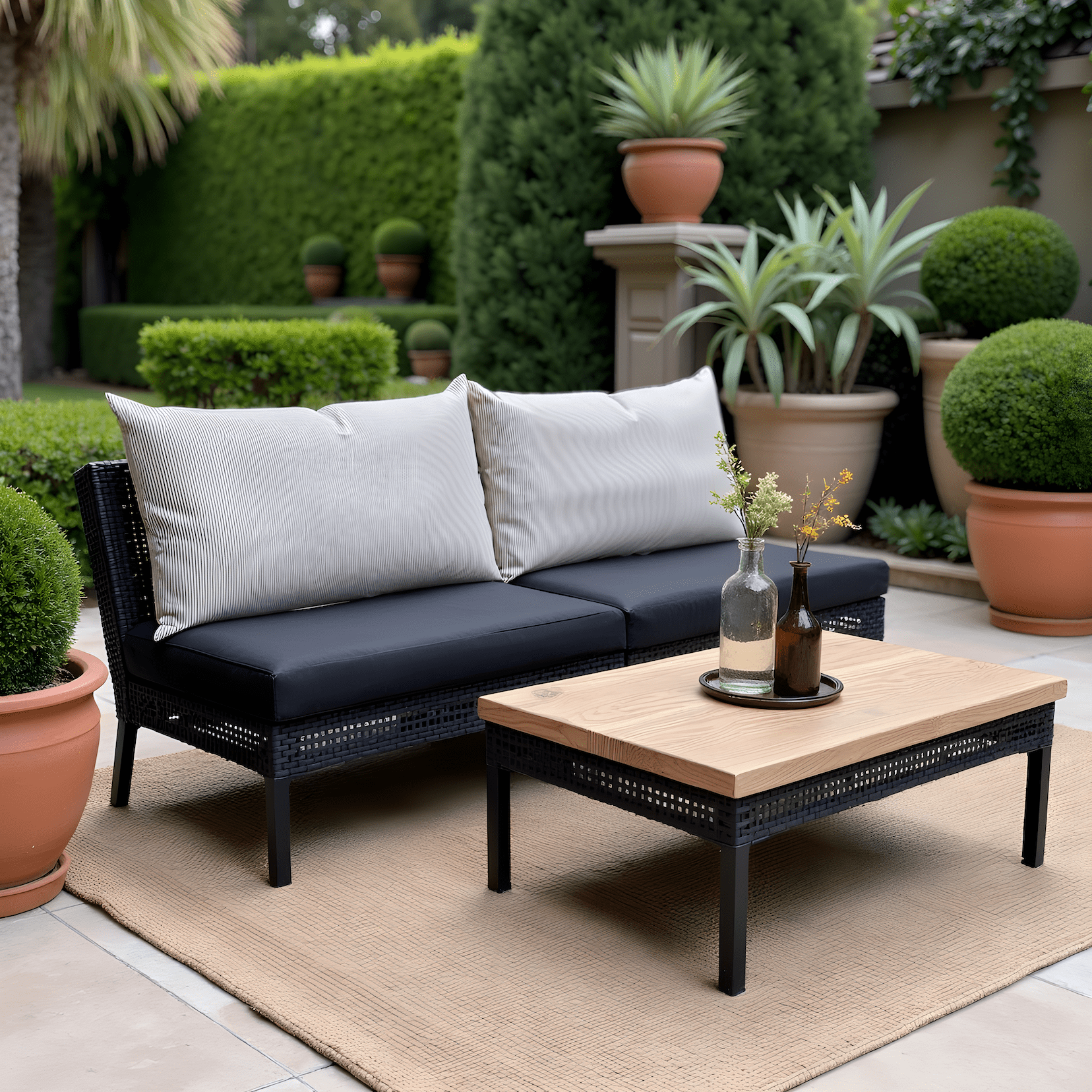 Rockin Cushions IKEA Outdoor Slipcovers 2 Pack Outdoor Pillow Covers | Beige Stripe | Compatible with IKEA Duvholmen and Kuddarna Cushions