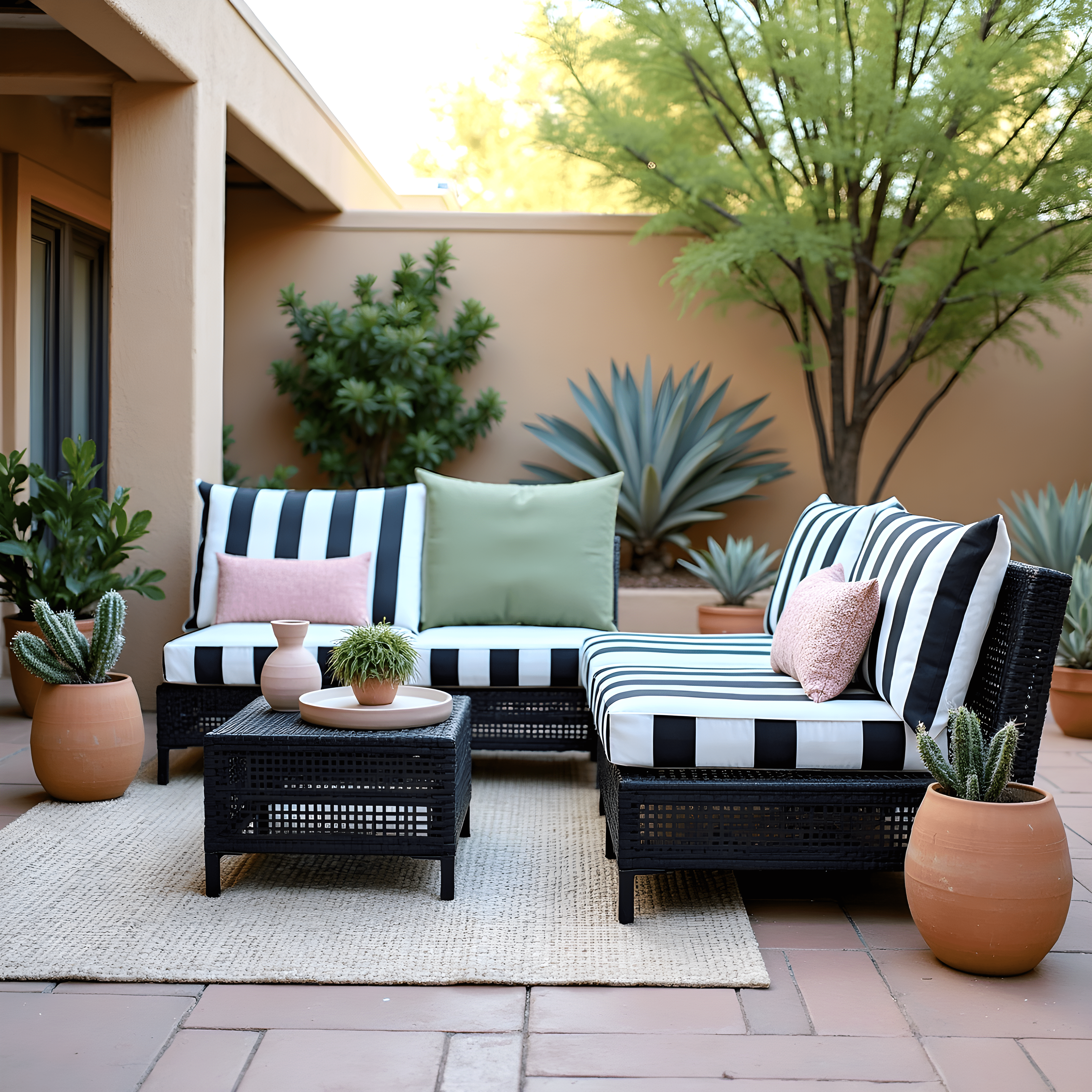 Rockin Cushions IKEA Outdoor Slipcovers 2 Pack Outdoor Pillow Covers | Black White Stripe | Compatible with IKEA Duvholmen and Kuddarna Cushions