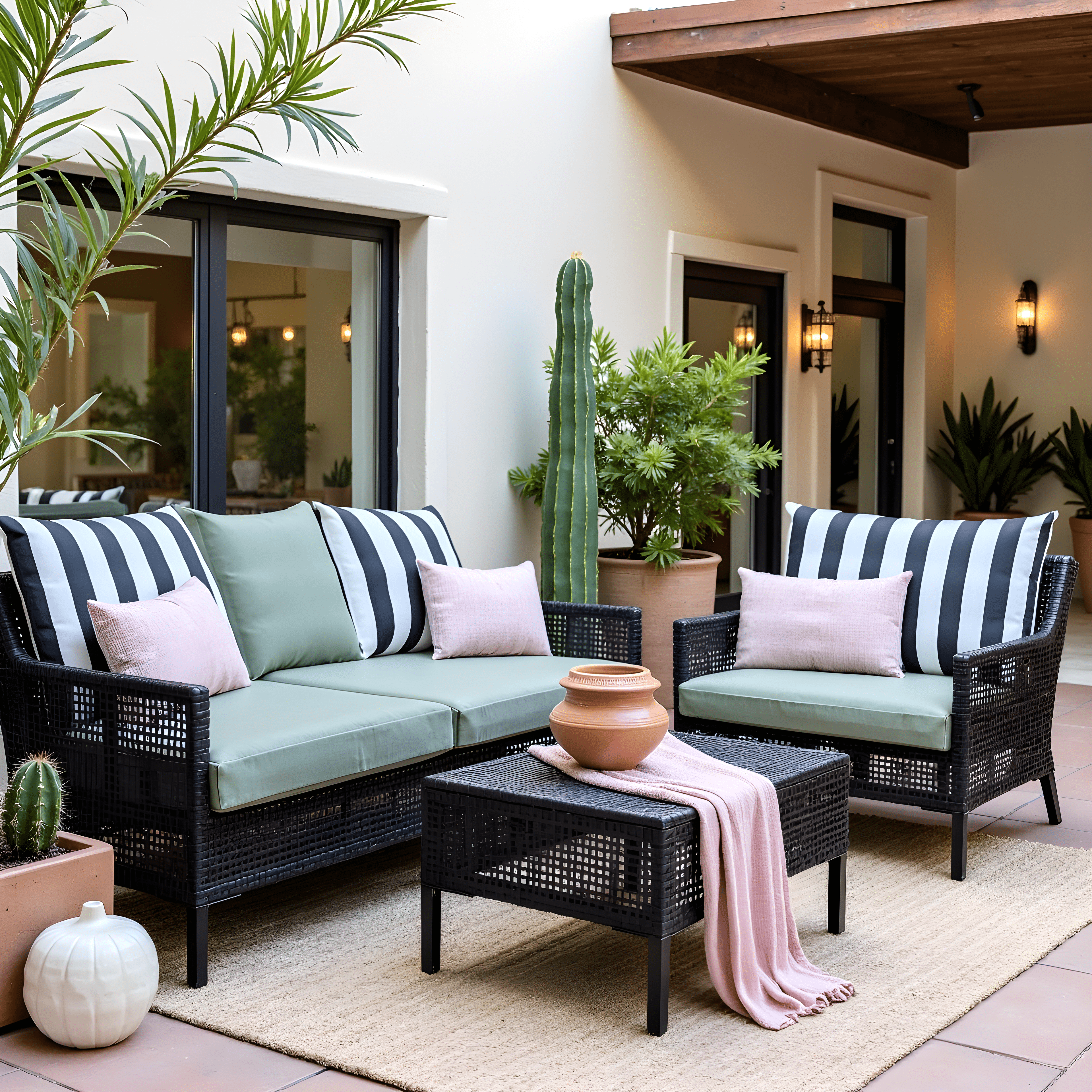 Rockin Cushions IKEA Outdoor Slipcovers 2 Pack Outdoor Pillow Covers | Black White Stripe | Compatible with IKEA Duvholmen and Kuddarna Cushions