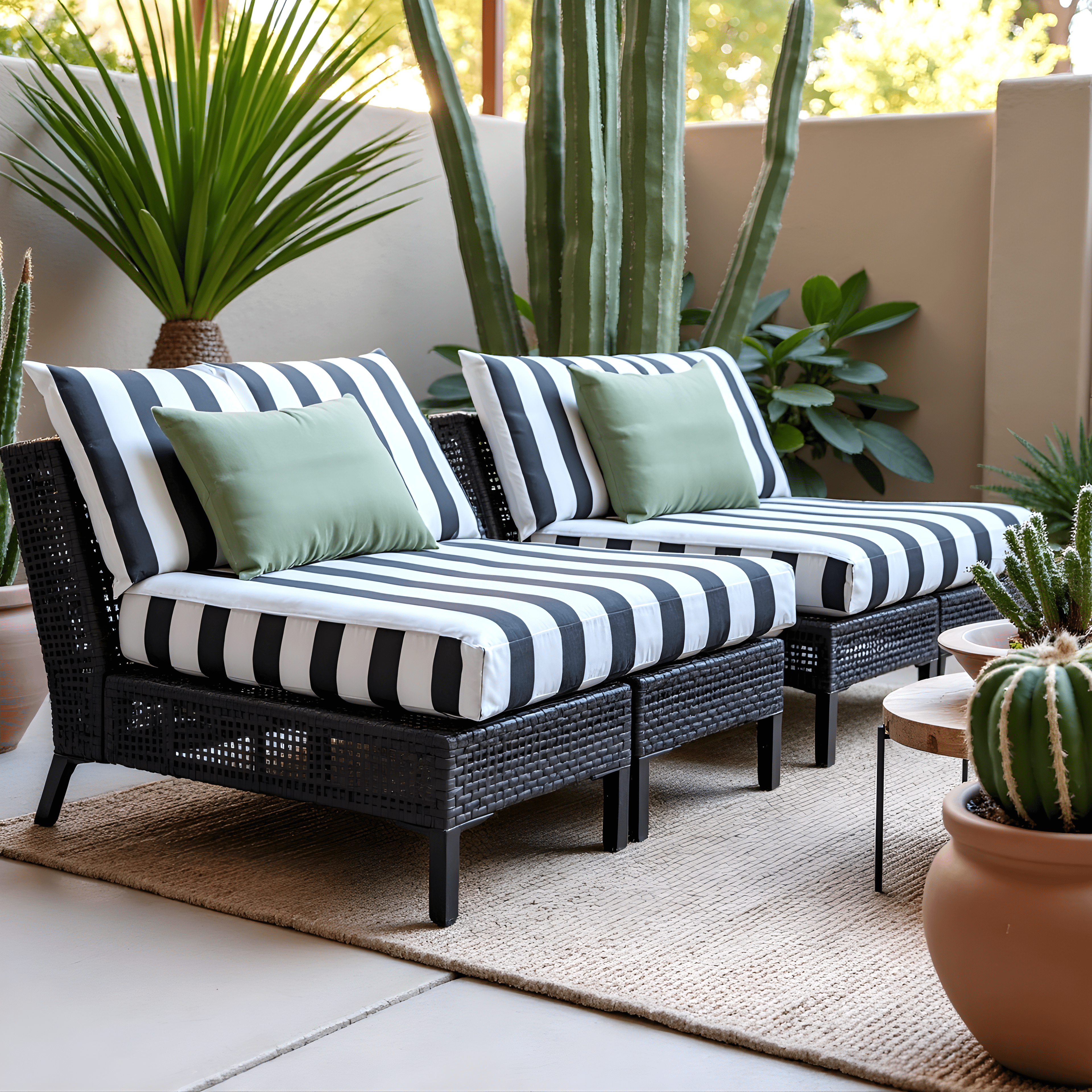 Rockin Cushions IKEA Outdoor Slipcovers 2 Pack Outdoor Pillow Covers | Black White Stripe | Compatible with IKEA Duvholmen and Kuddarna Cushions