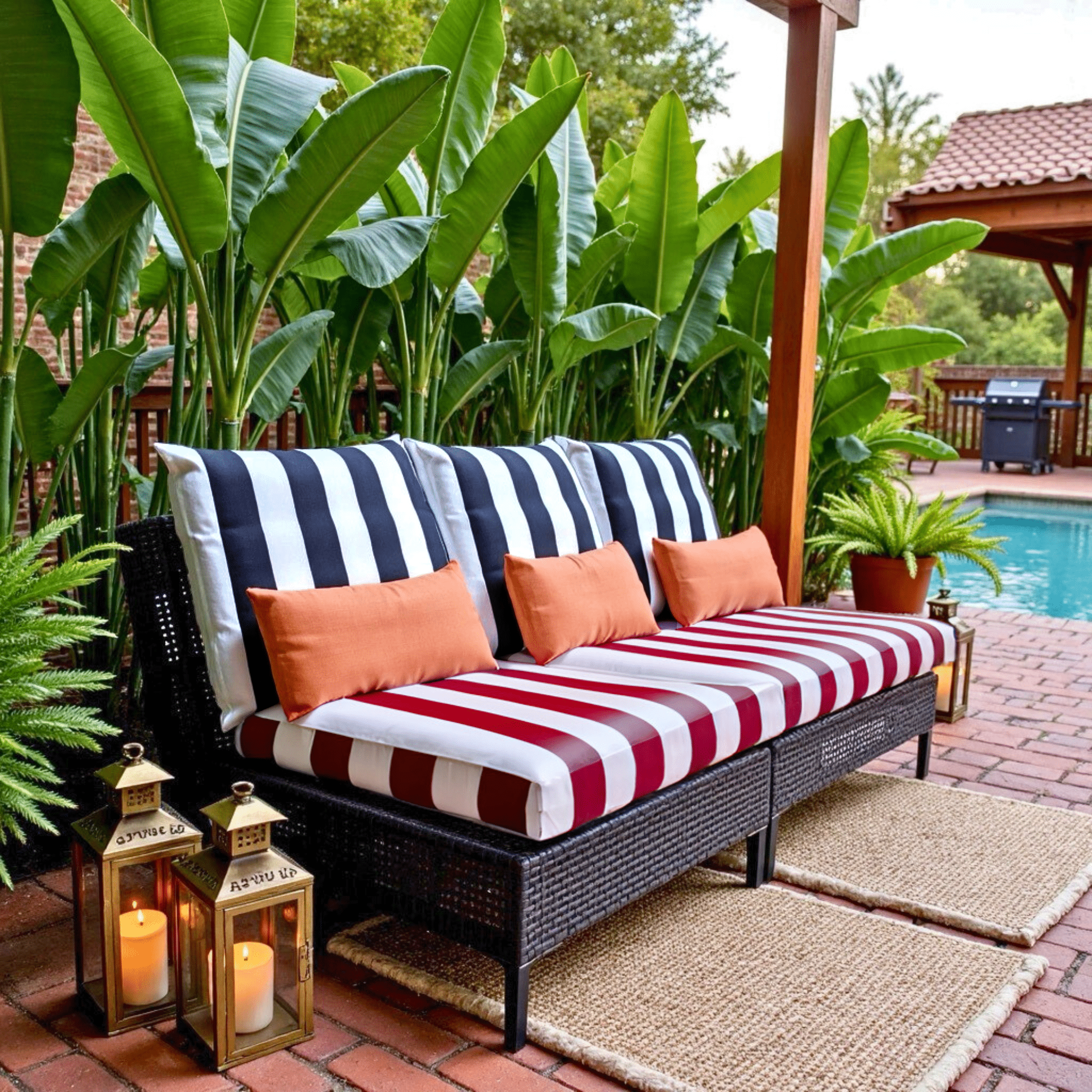 Rockin Cushions IKEA Outdoor Slipcovers 2 Pack Outdoor Pillow Covers | Black White Stripe | Compatible with IKEA Duvholmen and Kuddarna Cushions