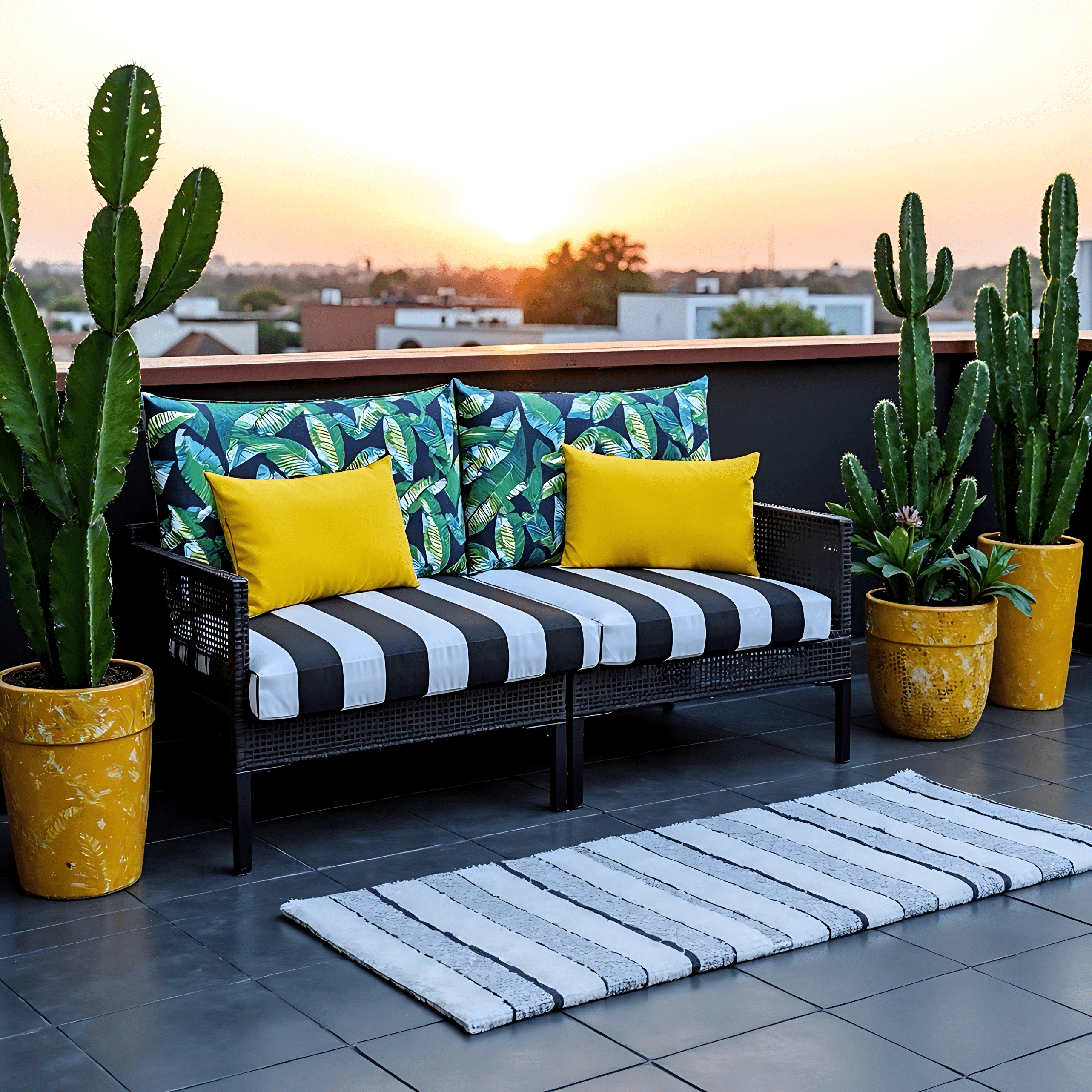 Rockin Cushions IKEA Outdoor Slipcovers 2 Pack Outdoor Pillow Covers | Green Banana Leaf Jungle Print | Compatible with IKEA Duvholmen and Kuddarna Cushions