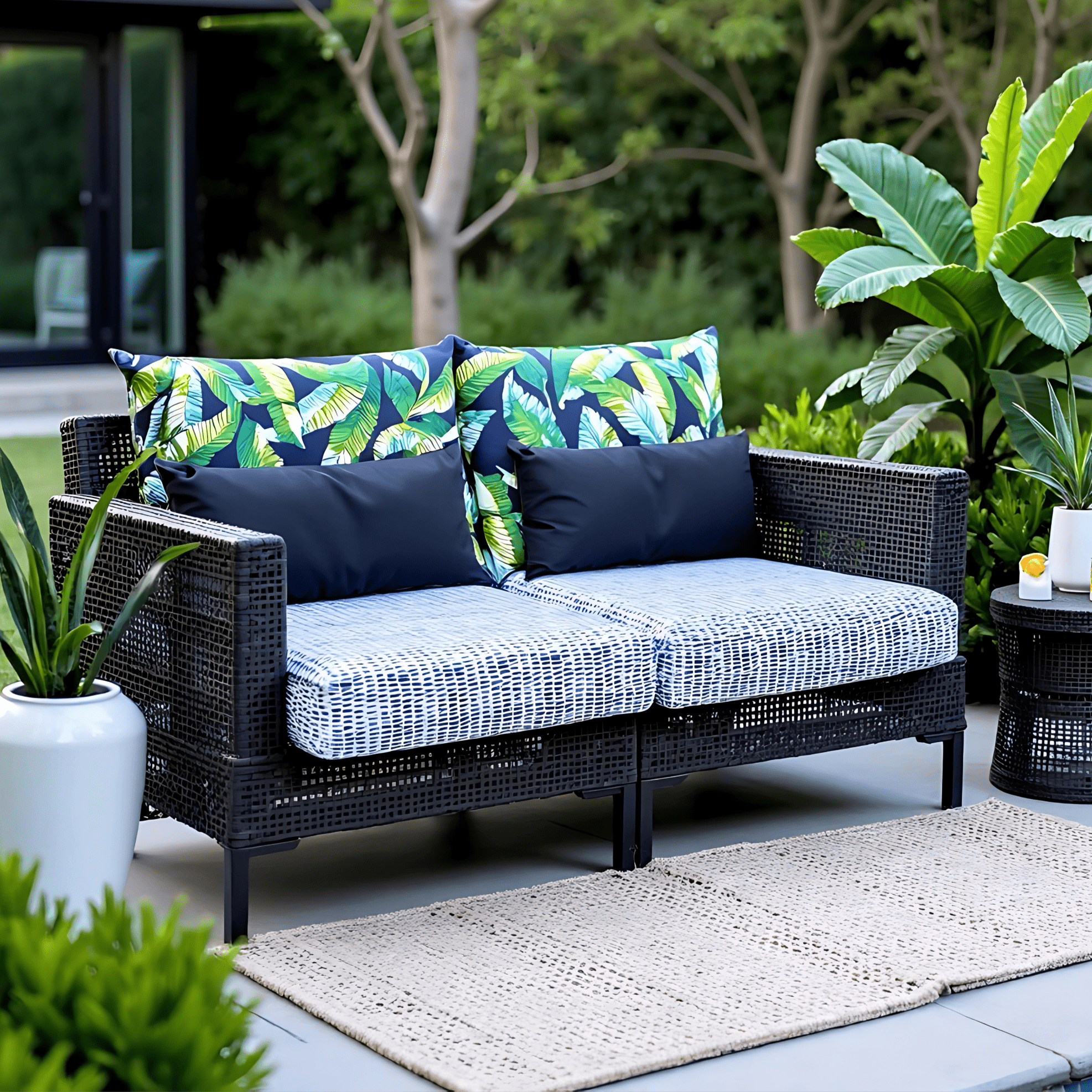 Rockin Cushions IKEA Outdoor Slipcovers 2 Pack Outdoor Pillow Covers | Green Banana Leaf Jungle Print | Compatible with IKEA Duvholmen and Kuddarna Cushions