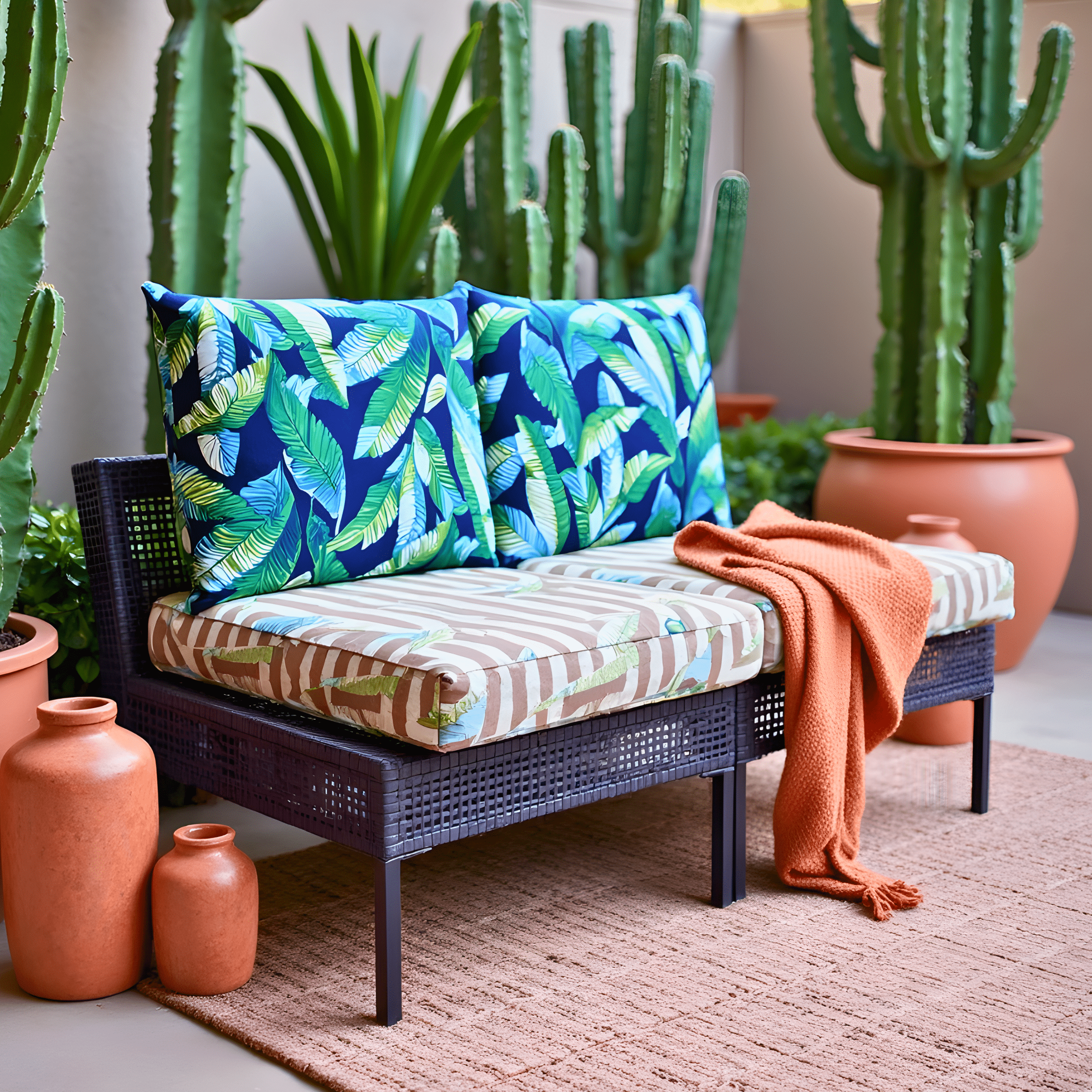 Rockin Cushions IKEA Outdoor Slipcovers 2 Pack Outdoor Pillow Covers | Green Banana Leaf Jungle Print | Compatible with IKEA Duvholmen and Kuddarna Cushions