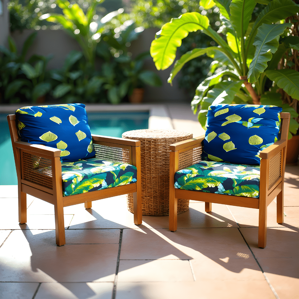 Rockin Cushions IKEA Outdoor Slipcovers 2 Pack Outdoor Seat Covers | Banana Leaf | Compatible with IKEA Duvholmen Inner Cushion