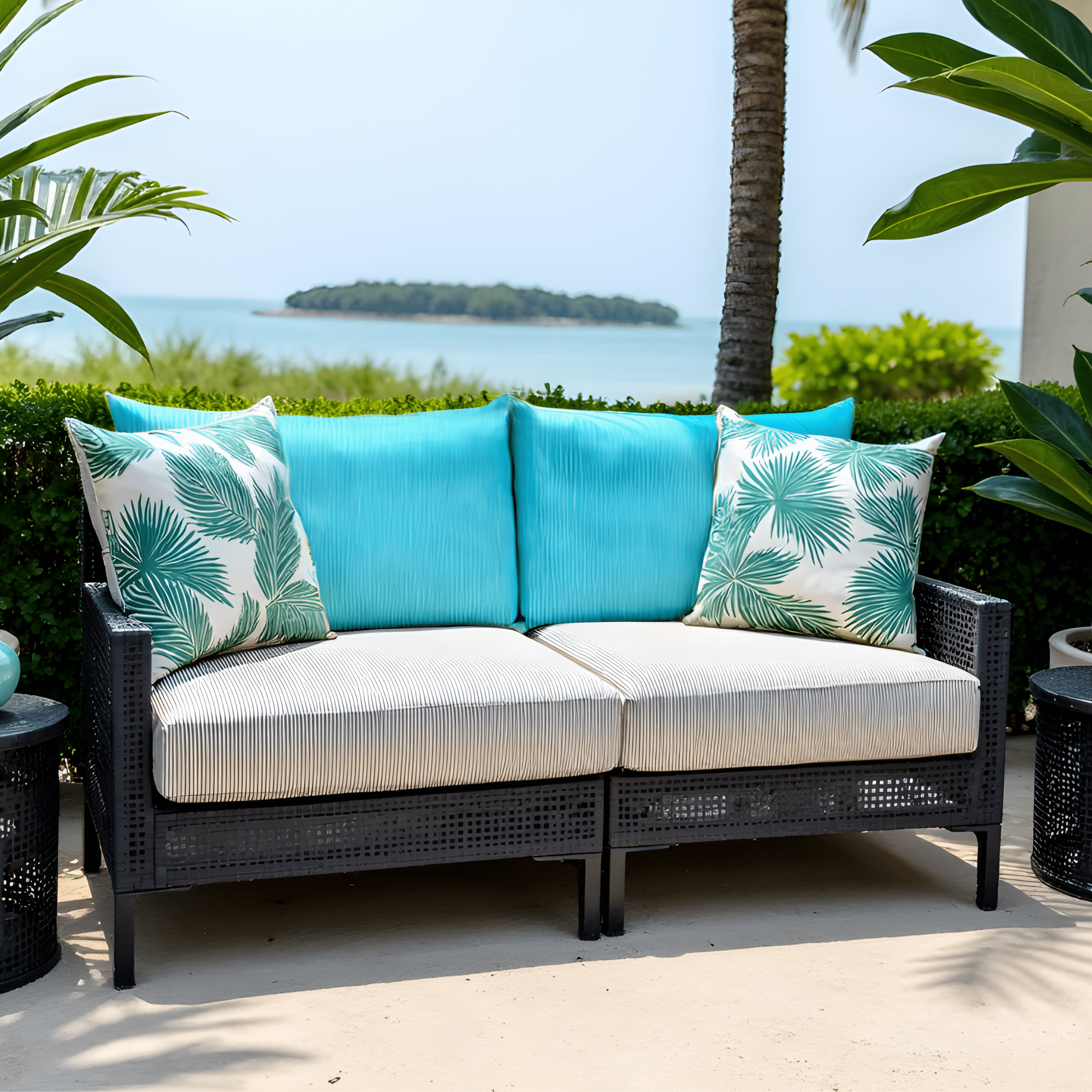 Rockin Cushions IKEA Outdoor Slipcovers 2 Pack Outdoor Seat Covers | Beige Stripe | Compatible with IKEA Duvholmen Inner Cushion (Copy)