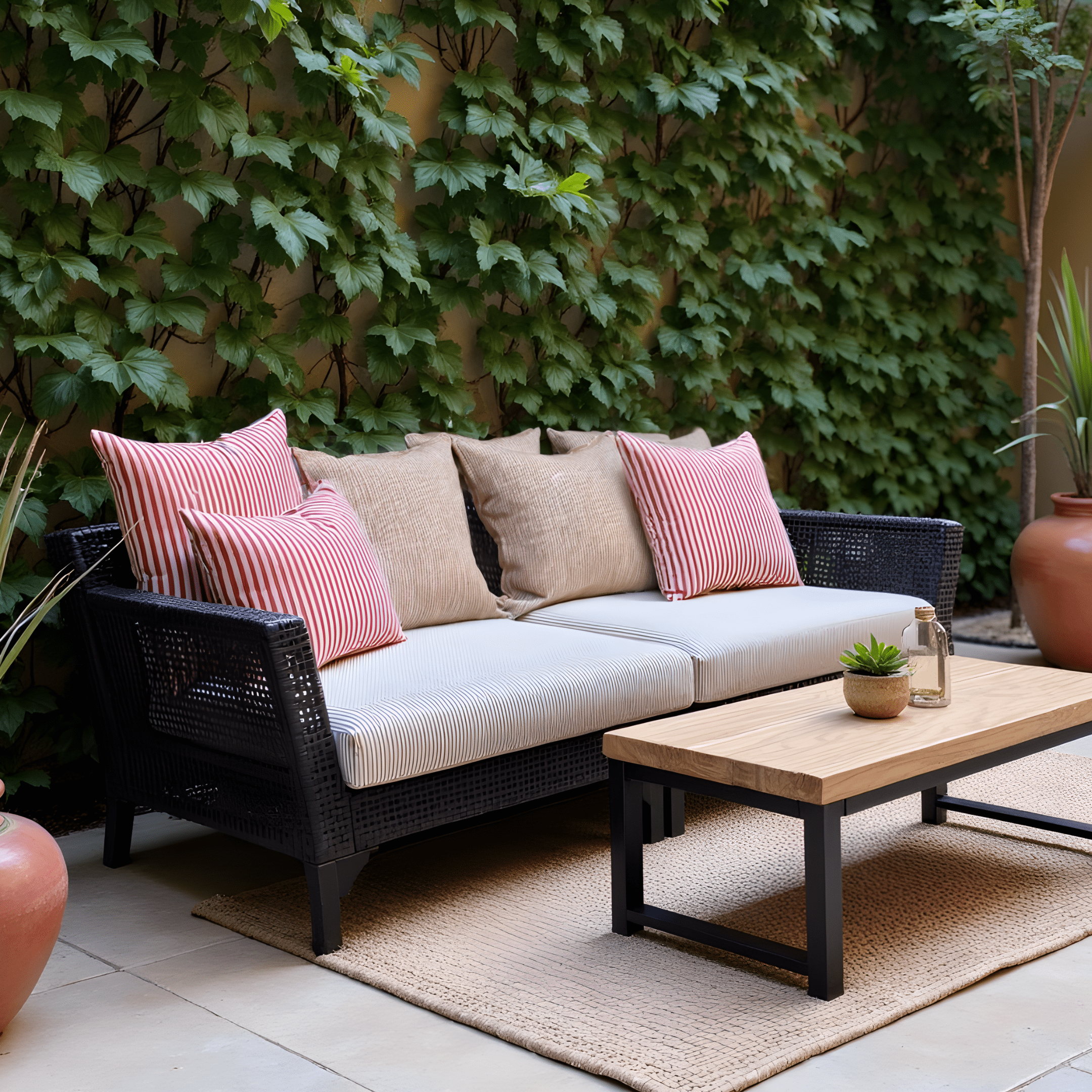 Rockin Cushions IKEA Outdoor Slipcovers 2 Pack Outdoor Seat Covers | Beige Stripe | Compatible with IKEA Duvholmen Inner Cushion (Copy)