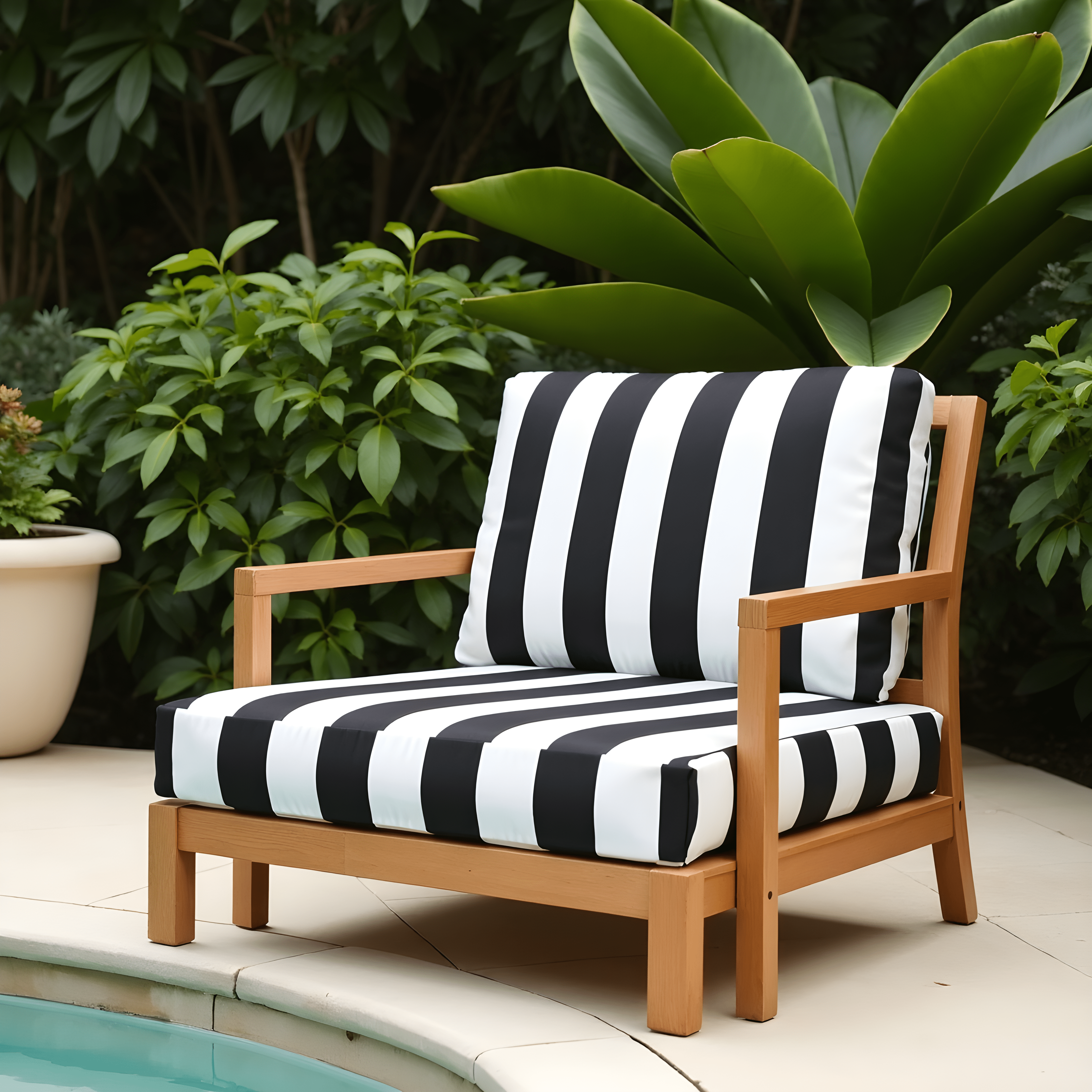 Rockin Cushions IKEA Outdoor Slipcovers 2 Pack Outdoor Seat Covers | Black White Stripe | Compatible with IKEA Duvholmen Inner Cushion