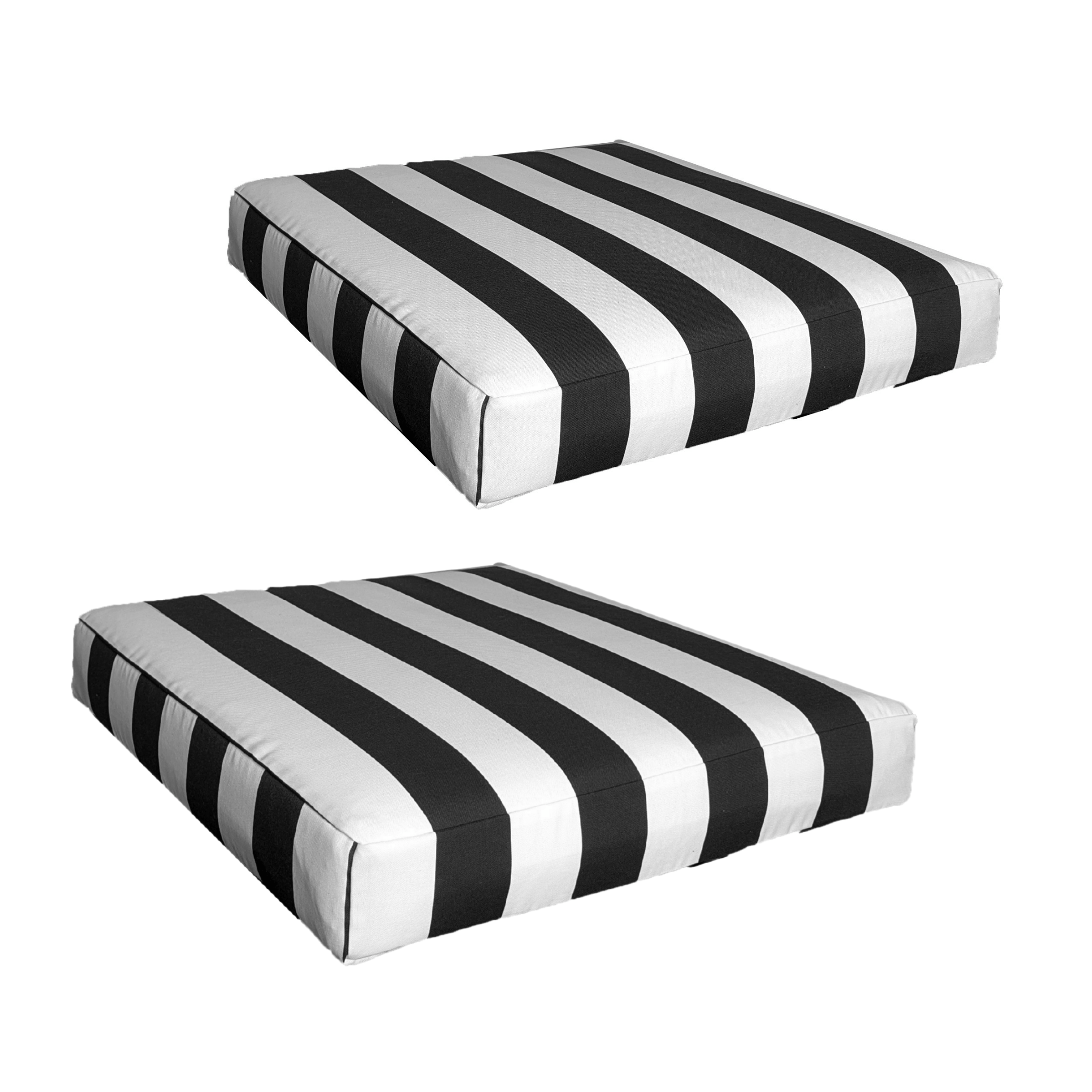 Rockin Cushions IKEA Outdoor Slipcovers 2 Pack Outdoor Seat Covers | Black White Stripe | Compatible with IKEA Duvholmen Inner Cushion