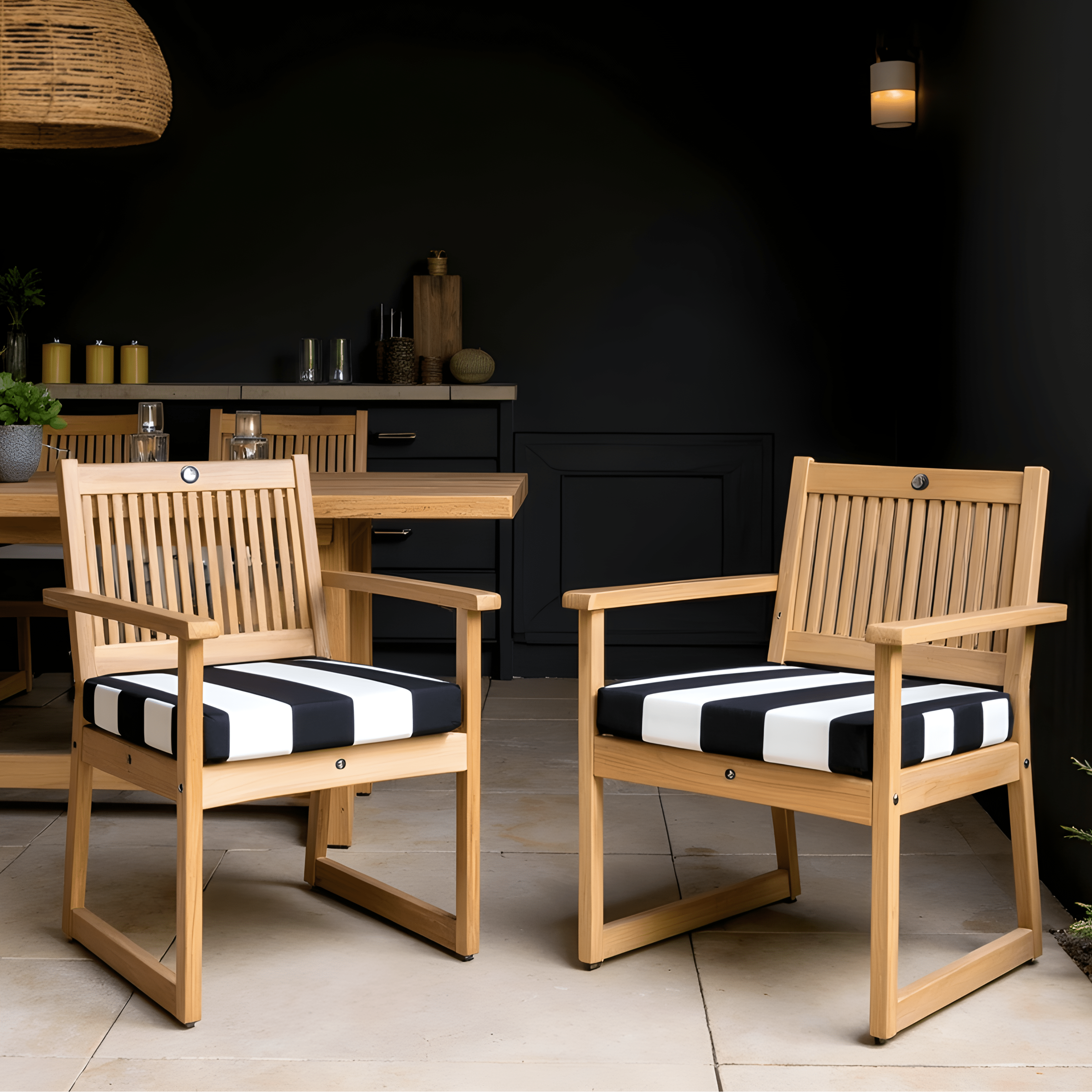 Rockin Cushions IKEA Outdoor Slipcovers 2 Pack Outdoor Seat Covers | Black White Stripe | Compatible with IKEA Duvholmen Inner Cushion