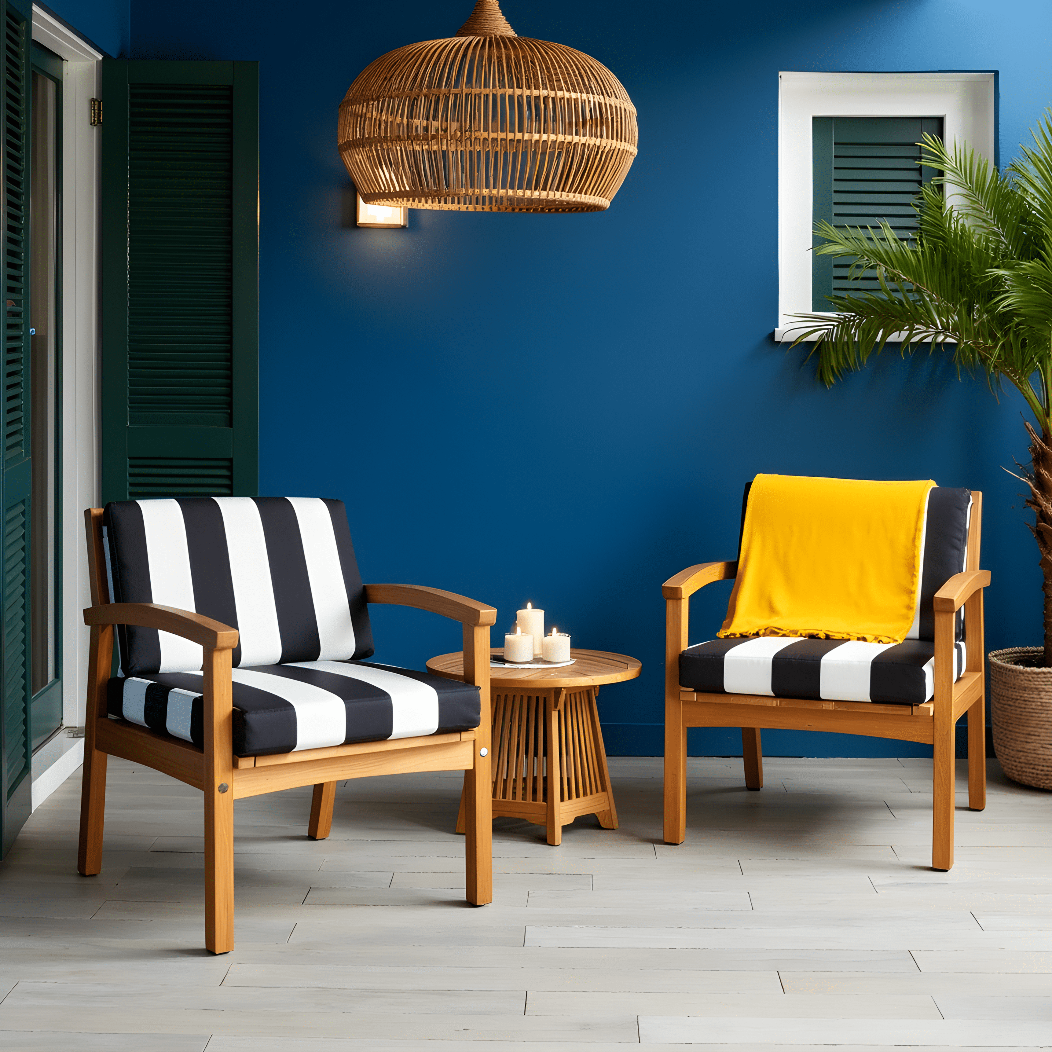 Rockin Cushions IKEA Outdoor Slipcovers 2 Pack Outdoor Seat Covers | Black White Stripe | Compatible with IKEA Duvholmen Inner Cushion