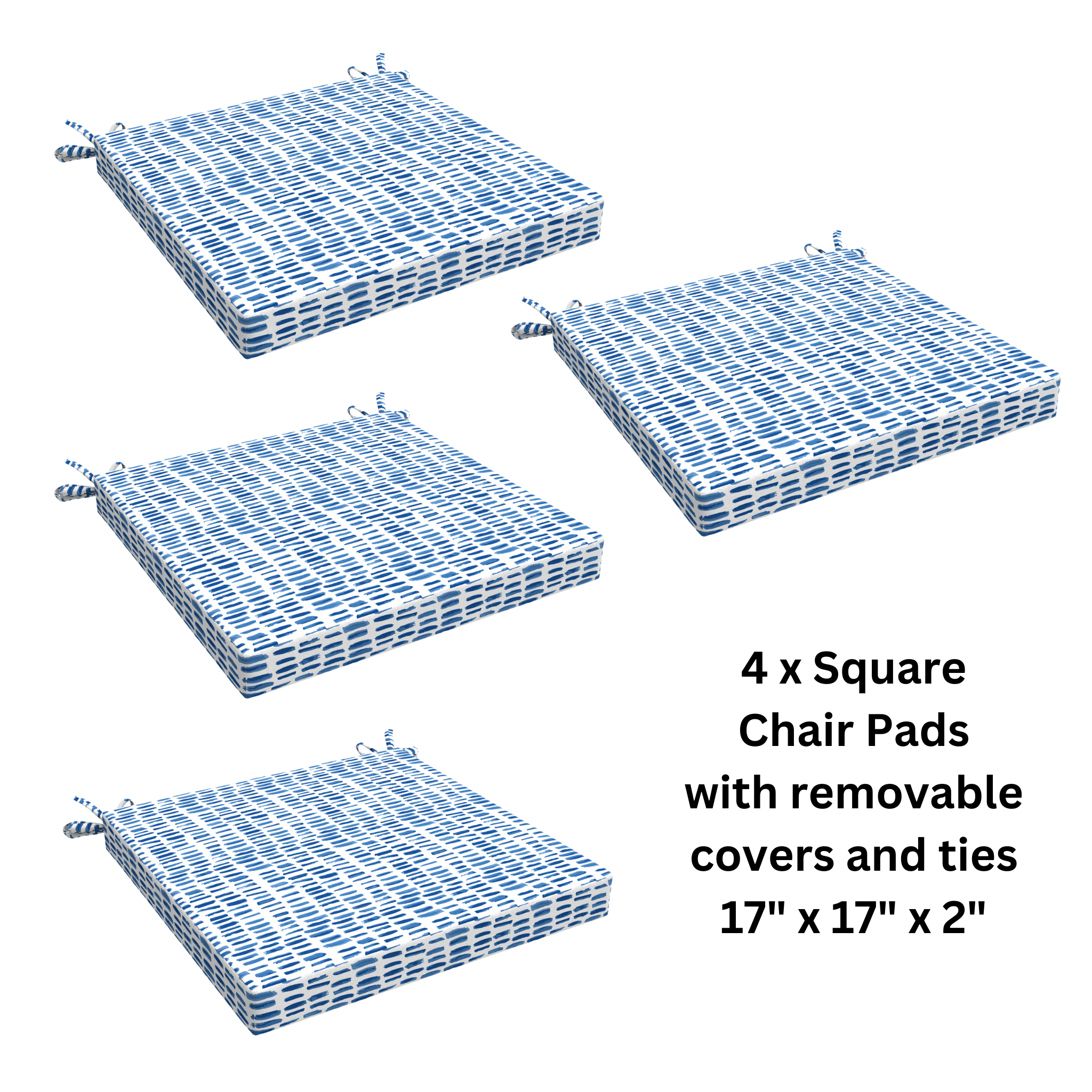 Rockin Cushions IKEA Outdoor Slipcovers 8-PIECE DELUXE BUNDLE Outdoor Cushion Cover Set and Chair Pads – Compatible with IKEA Duvholmen, Blue Rain