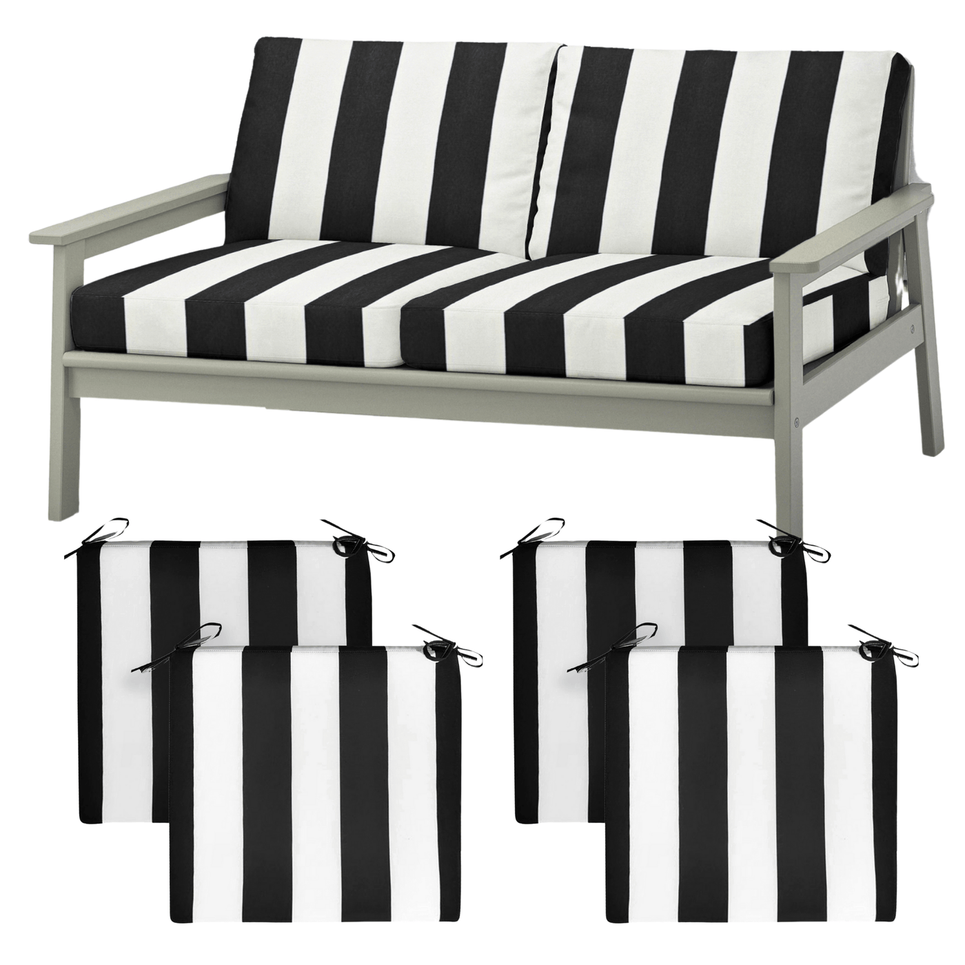 8 PIECE DELUXE BUNDLE Outdoor Cushion Covers and Chair Pads Compatib Rockin Cushions