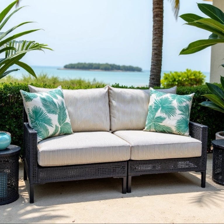 Rockin Cushions IKEA Outdoor Slipcovers Beige Stripe Outdoor Slip Covers, Compatible with IKEA Duvholmen