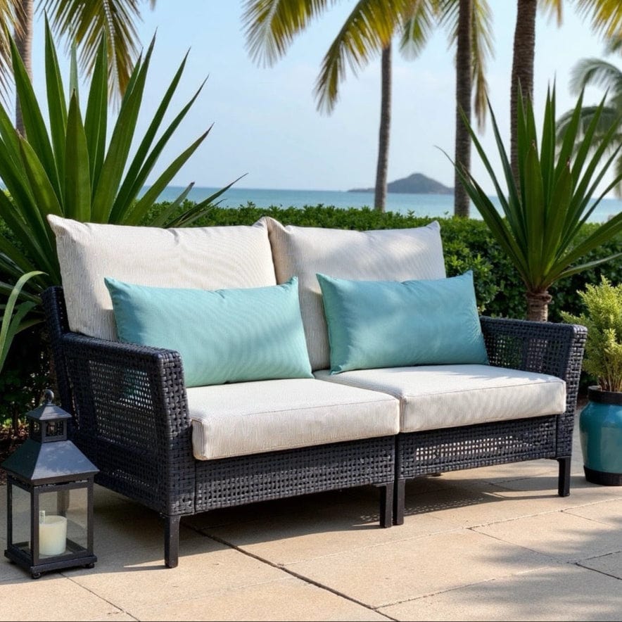 Rockin Cushions IKEA Outdoor Slipcovers Beige Stripe Outdoor Slip Covers, Compatible with IKEA Duvholmen