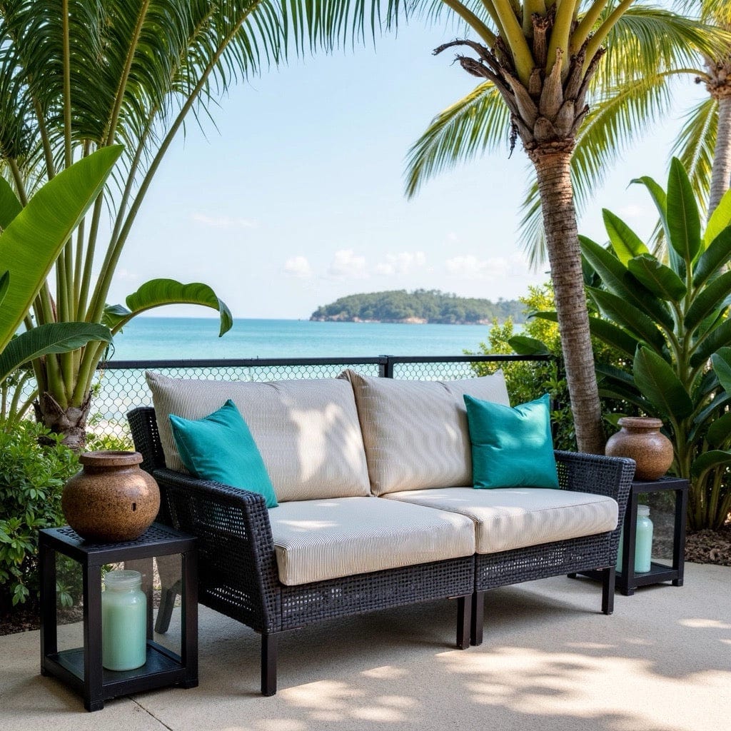 Rockin Cushions IKEA Outdoor Slipcovers Beige Stripe Outdoor Slip Covers, Compatible with IKEA Duvholmen