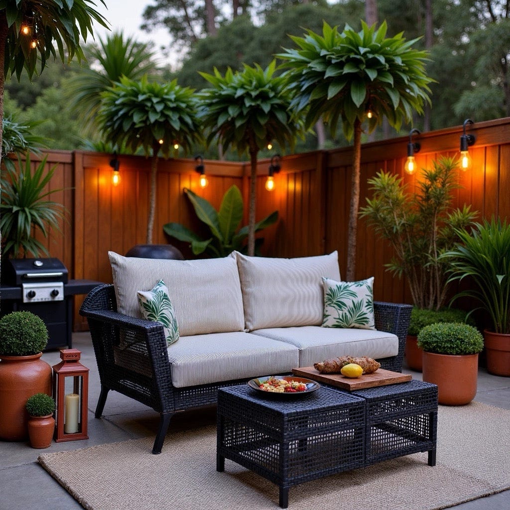 Rockin Cushions IKEA Outdoor Slipcovers Beige Stripe Outdoor Slip Covers, Compatible with IKEA Duvholmen