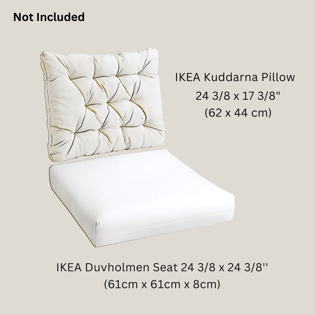 Rockin Cushions IKEA Outdoor Slipcovers Beige Stripe Outdoor Slip Covers, Compatible with IKEA Duvholmen Kuddarna