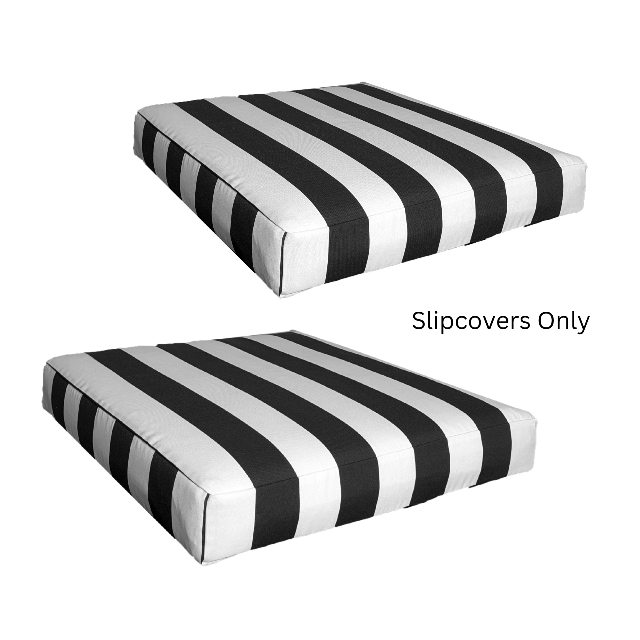 Rockin Cushions IKEA Outdoor Slipcovers Black and White Cabana Stripe Outdoor Slip Covers, Compatible with IKEA Duvholmen Kuddarna