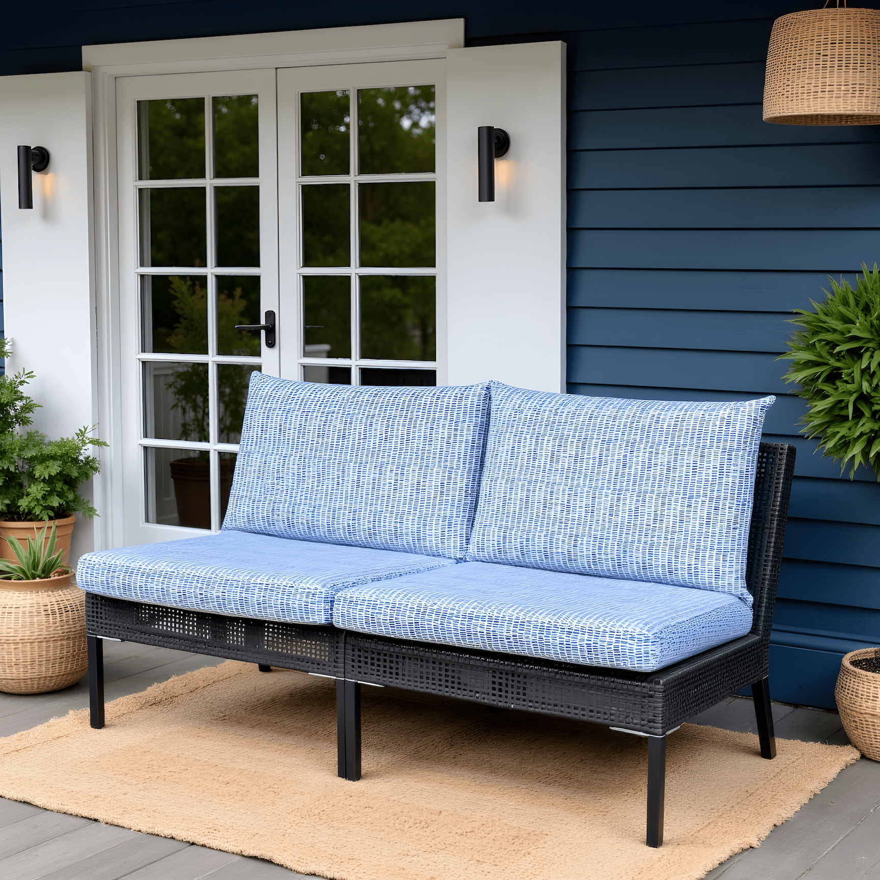 Rockin Cushions IKEA Outdoor Slipcovers Blue Rain Outdoor Slipcovers, Compatible with IKEA Duvholmen Kuddarna