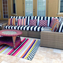 Load image into Gallery viewer, Rockin Cushions IKEA Outdoor Slipcovers IKEA Duvholmen Black and White Cabana Stripe Outdoor Slip Covers