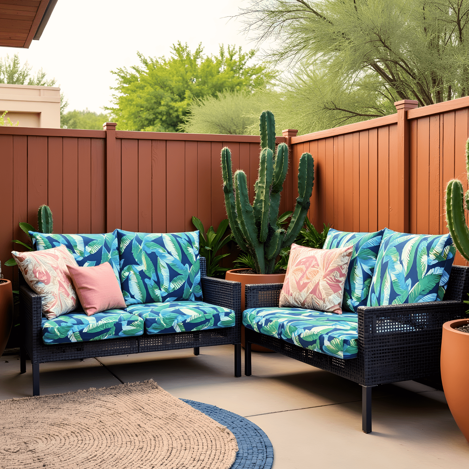 Rockin Cushions IKEA Outdoor Slipcovers Navy Green Banana Leaf Outdoor Slip Covers, Compatible with IKEA Duvholmen