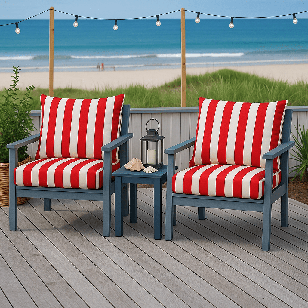Rockin Cushions IKEA Outdoor Slipcovers Red Stripe Outdoor Slip Covers, Compatible with IKEA Duvholmen - Made to Order