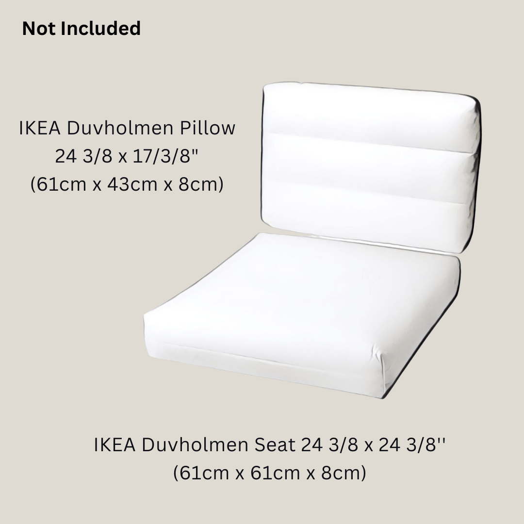 Rockin Cushions IKEA Outdoor Slipcovers Rockin Cushions Outdoor Slip Covers | Beige Stripe | Compatible with IKEA Arholma Kuddarna Cushions | Includes 2 Arholma Pillow Covers and 2 Arholma Seat Covers - Set of 4