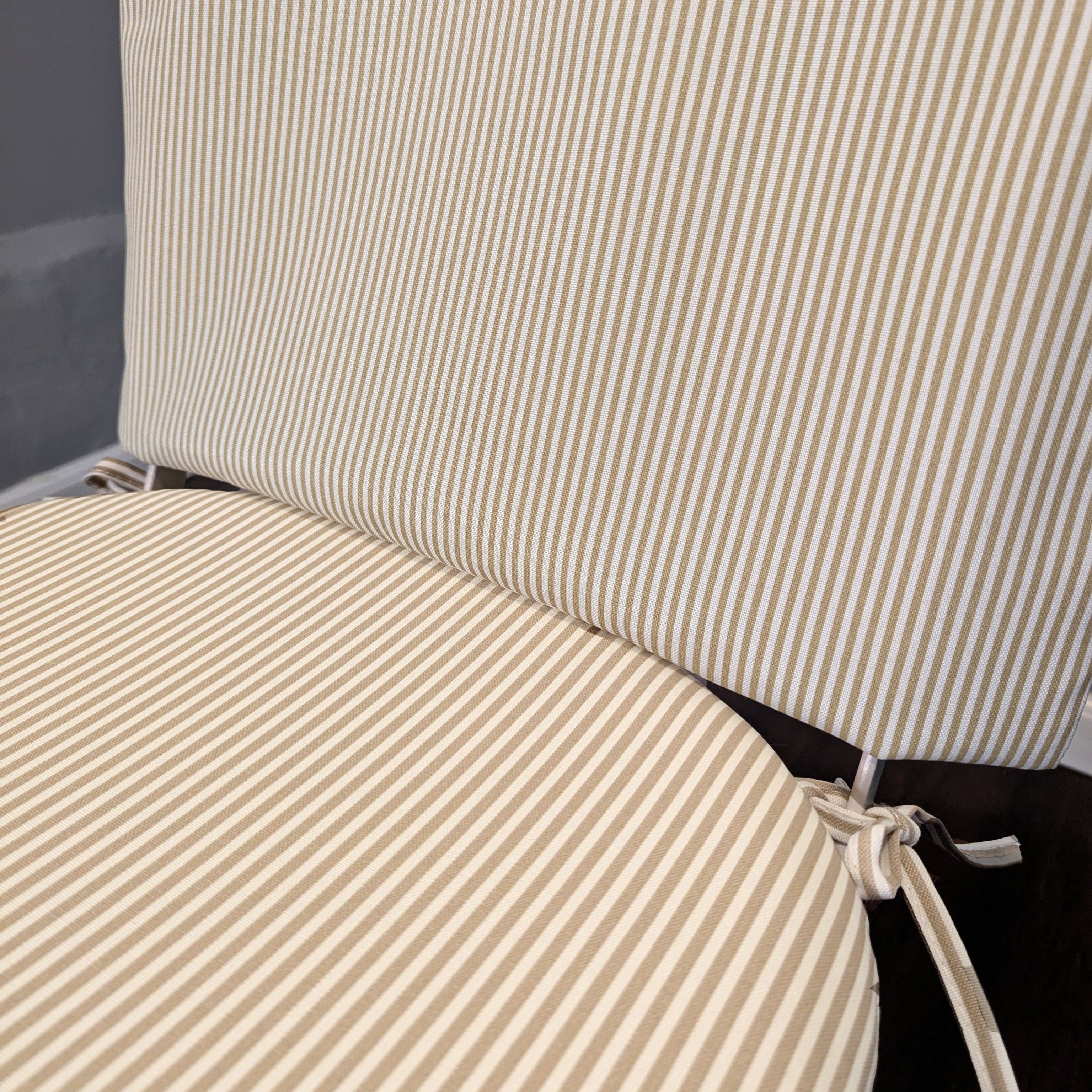 Rockin Cushions IKEA Outdoor Slipcovers Set of 2, Beige Stripe Chair Cover and Pad Set