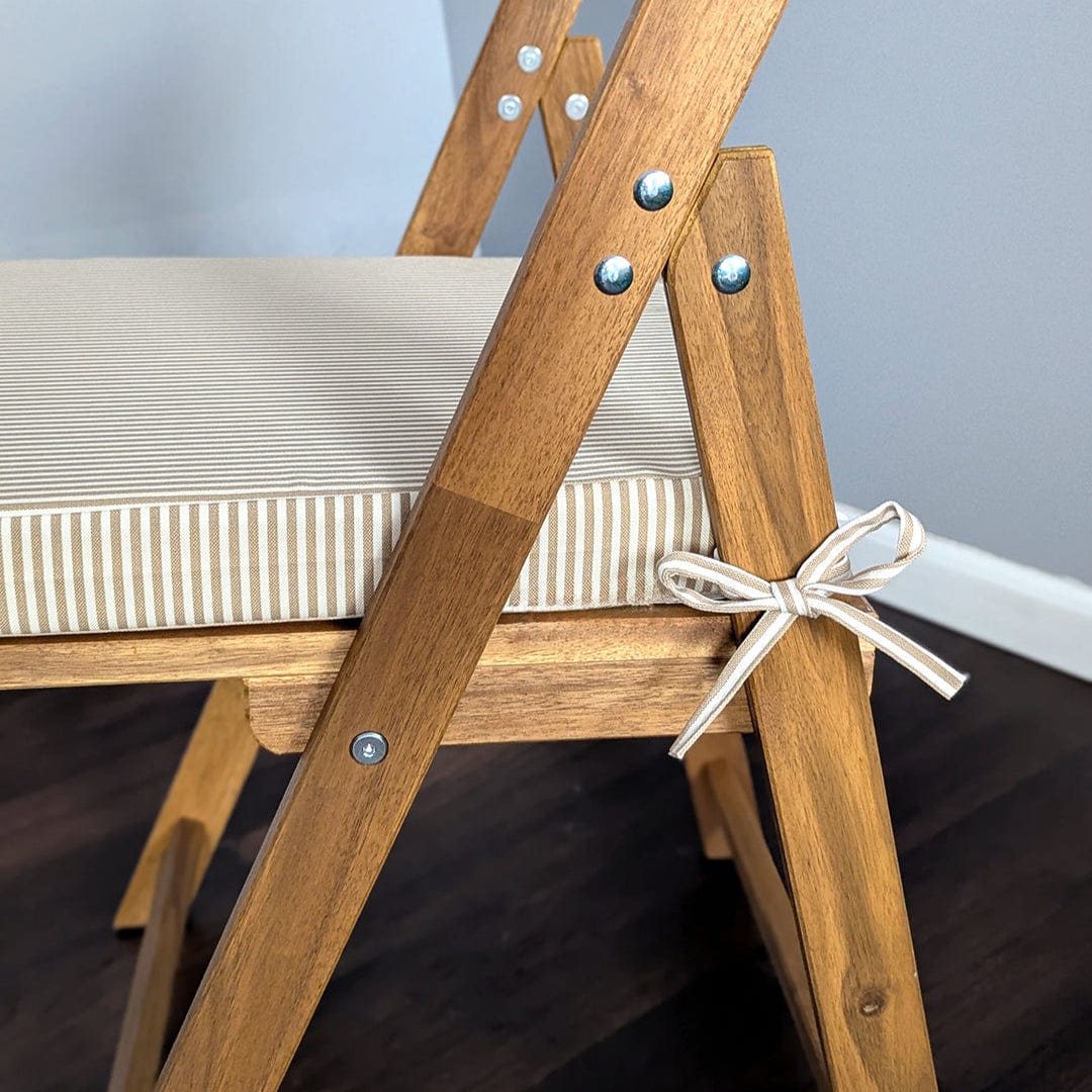 Rockin Cushions IKEA Outdoor Slipcovers Set of 2, Beige Stripe Square Outdoor Chair Pad, Removable Covers