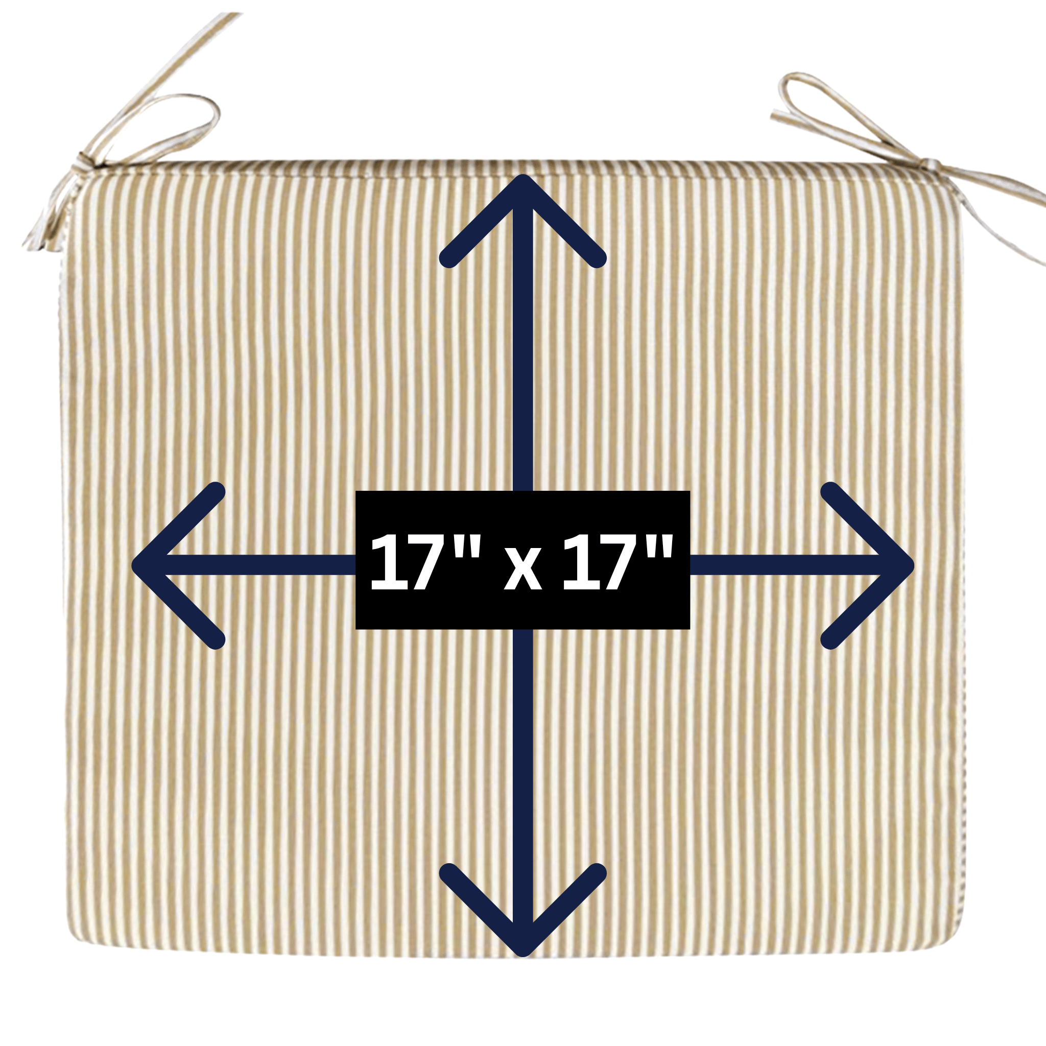 Rockin Cushions IKEA Outdoor Slipcovers Set of 2, Beige Stripe Square Outdoor Chair Pad, Removable Covers