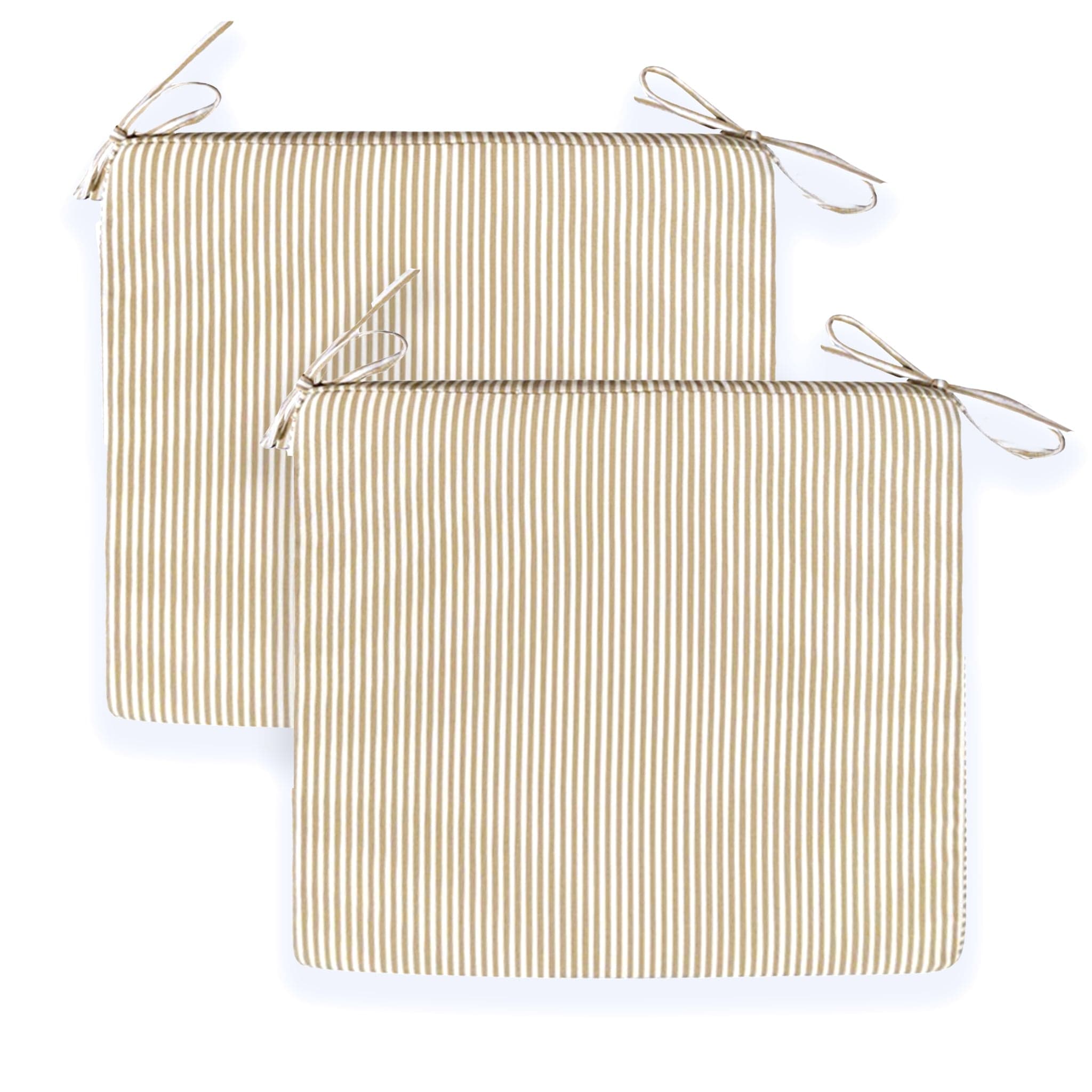 Rockin Cushions IKEA Outdoor Slipcovers Set of 2, Beige Stripe Square Outdoor Chair Pad, Removable Covers
