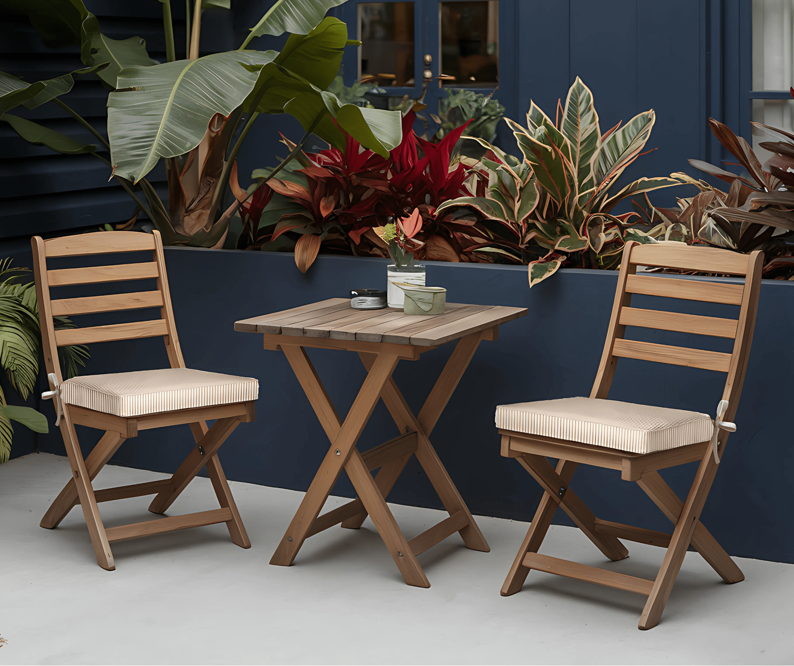 Rockin Cushions IKEA Outdoor Slipcovers Set of 2, Beige Stripe Square Outdoor Chair Pad, Removable Covers