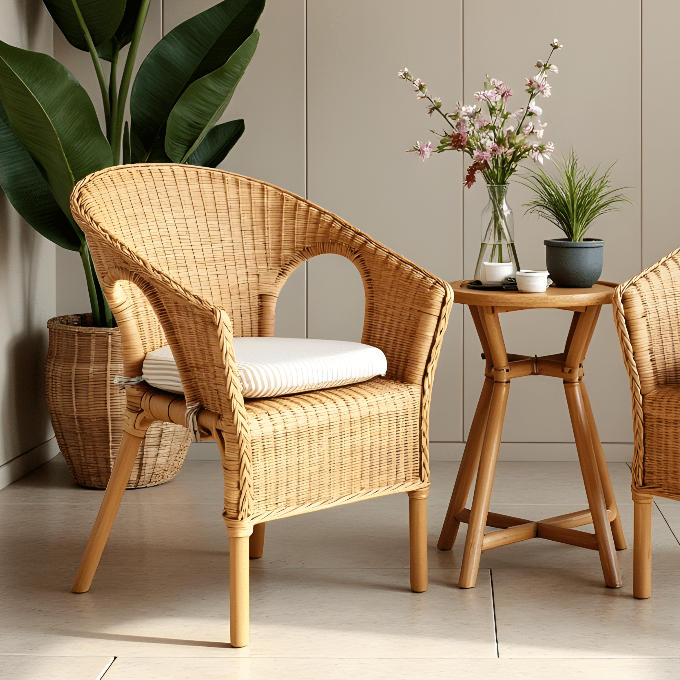 Rockin Cushions IKEA Outdoor Slipcovers Set of 2, Beige Stripe U-Shape Outdoor Chair Pad, Removable Covers