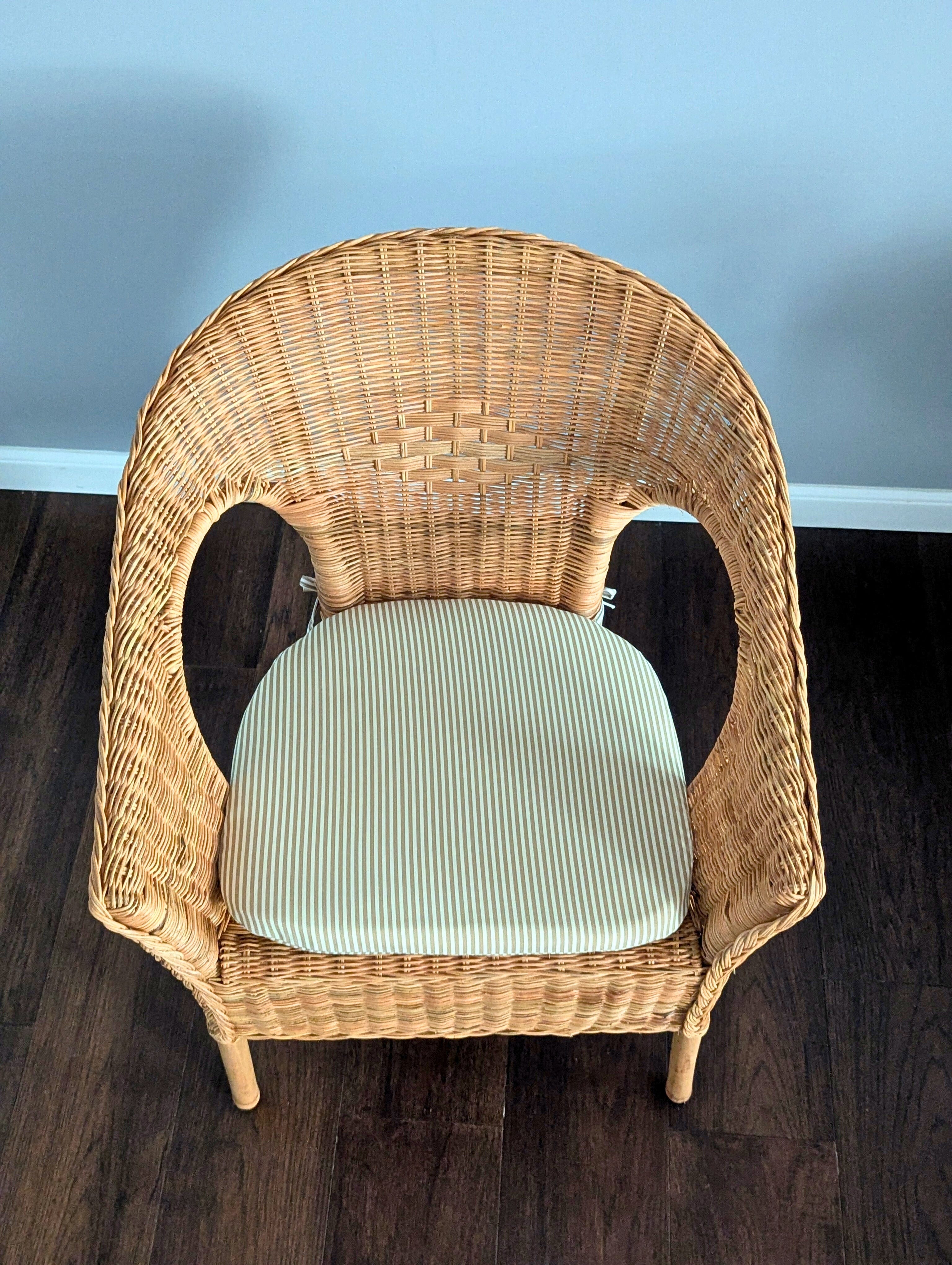 Rockin Cushions IKEA Outdoor Slipcovers Set of 2, Beige Stripe U-Shape Outdoor Chair Pad, Removable Covers