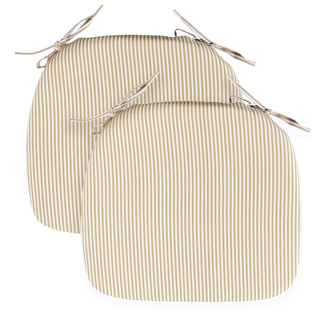 Rockin Cushions IKEA Outdoor Slipcovers Set of 2, Beige Stripe U-Shape Outdoor Chair Pad, Removable Covers
