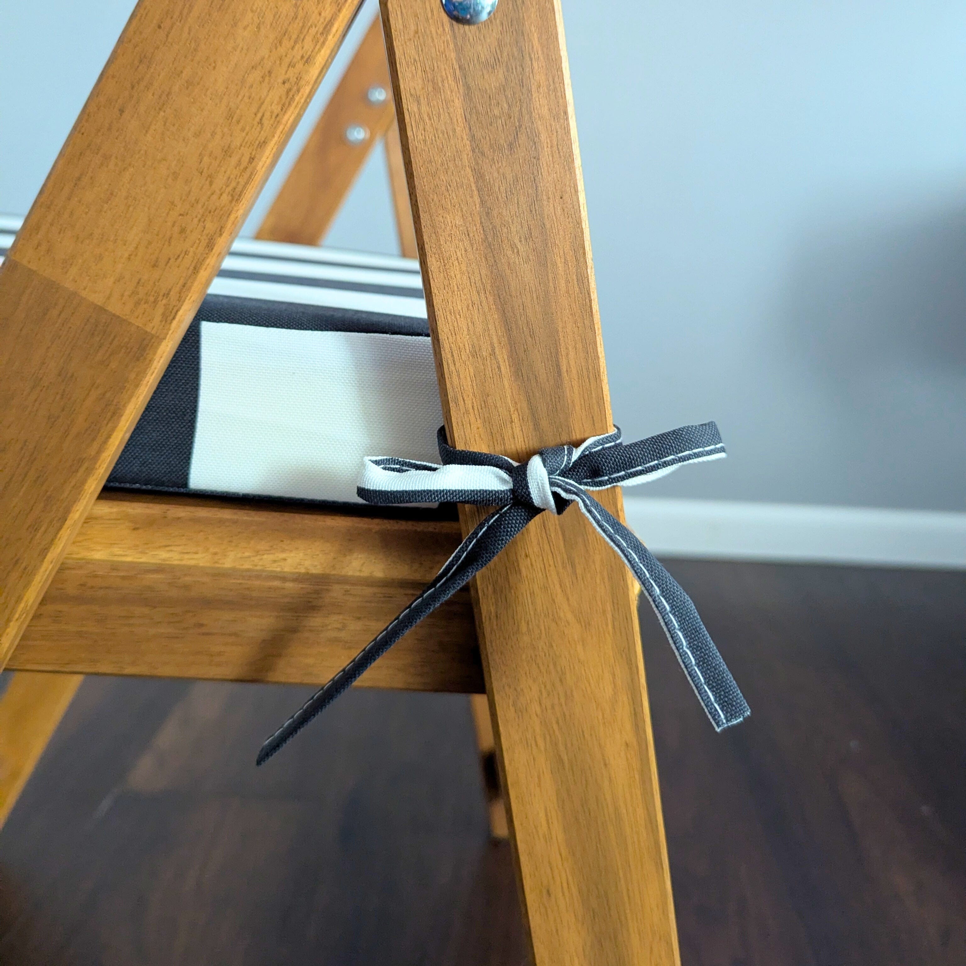 Rockin Cushions IKEA Outdoor Slipcovers Set of 2, Black Stripe Square Outdoor Chair Pad, Removable Covers