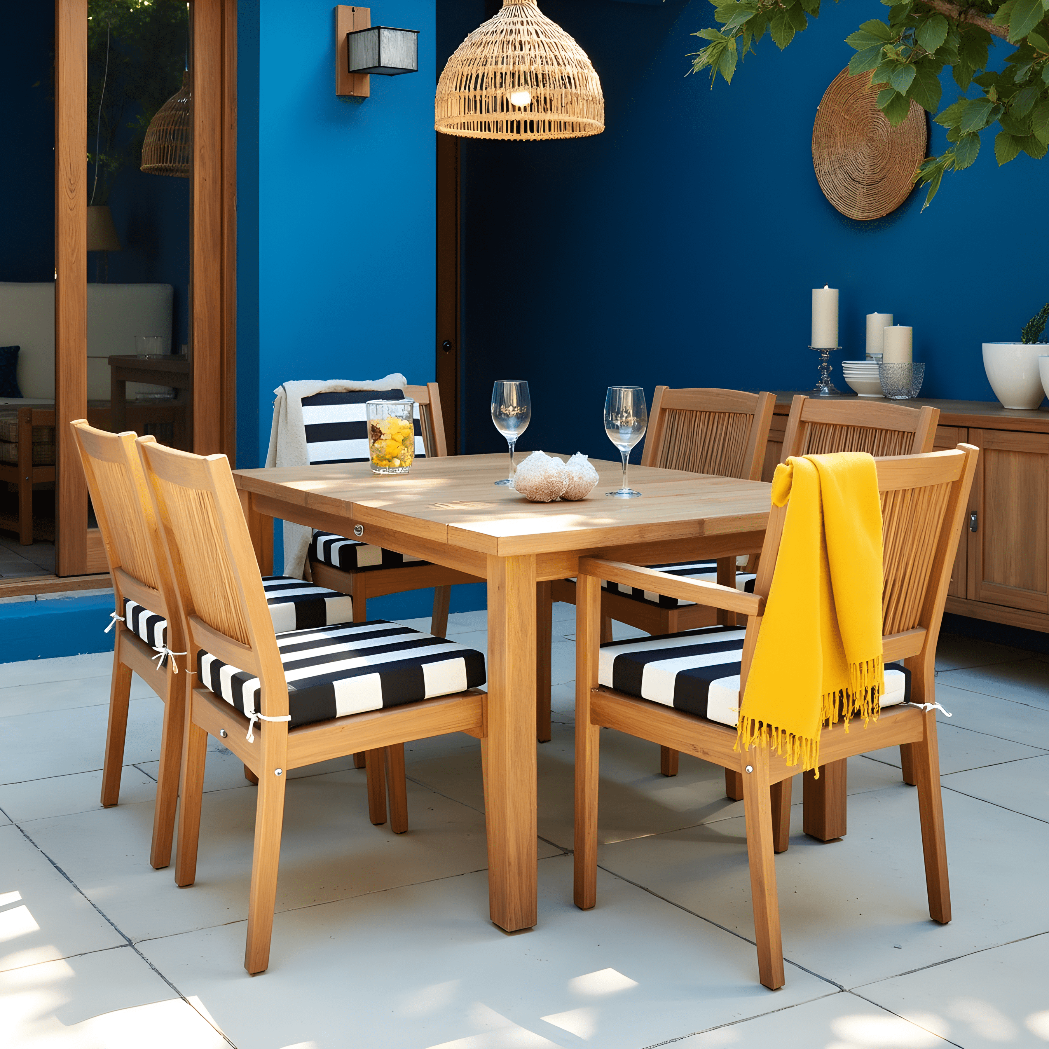 Rockin Cushions IKEA Outdoor Slipcovers Set of 2, Black Stripe Square Outdoor Chair Pad, Removable Covers