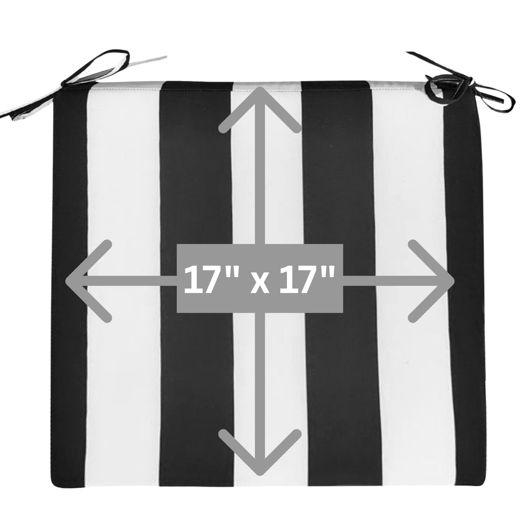 Rockin Cushions IKEA Outdoor Slipcovers Set of 2, Black Stripe Square Outdoor Chair Pad, Removable Covers